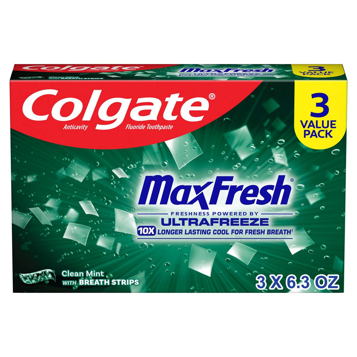 Colgate Max Fresh Anticavity Toothpaste - Clean Mint, 3 Pk; image 1 of 7