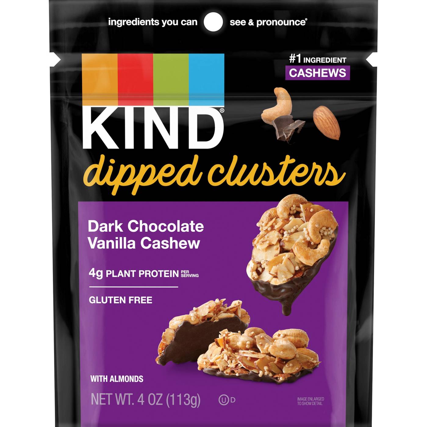 Kind Dark Chocolate Vanilla Cashew Dipped Clusters; image 1 of 4