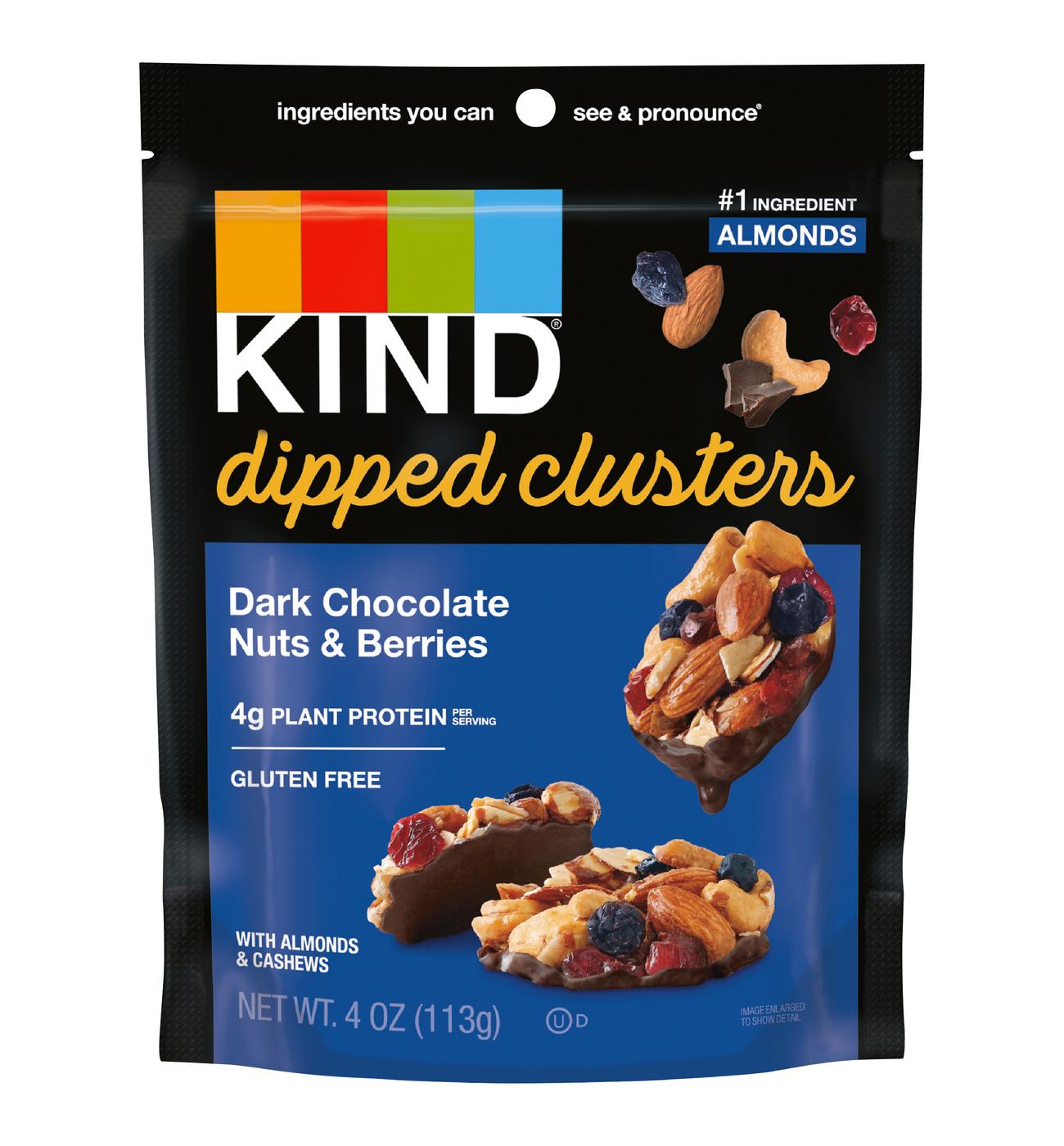 Kind Dark Chocolate Nuts & Berries Dipped Clusters; image 1 of 3