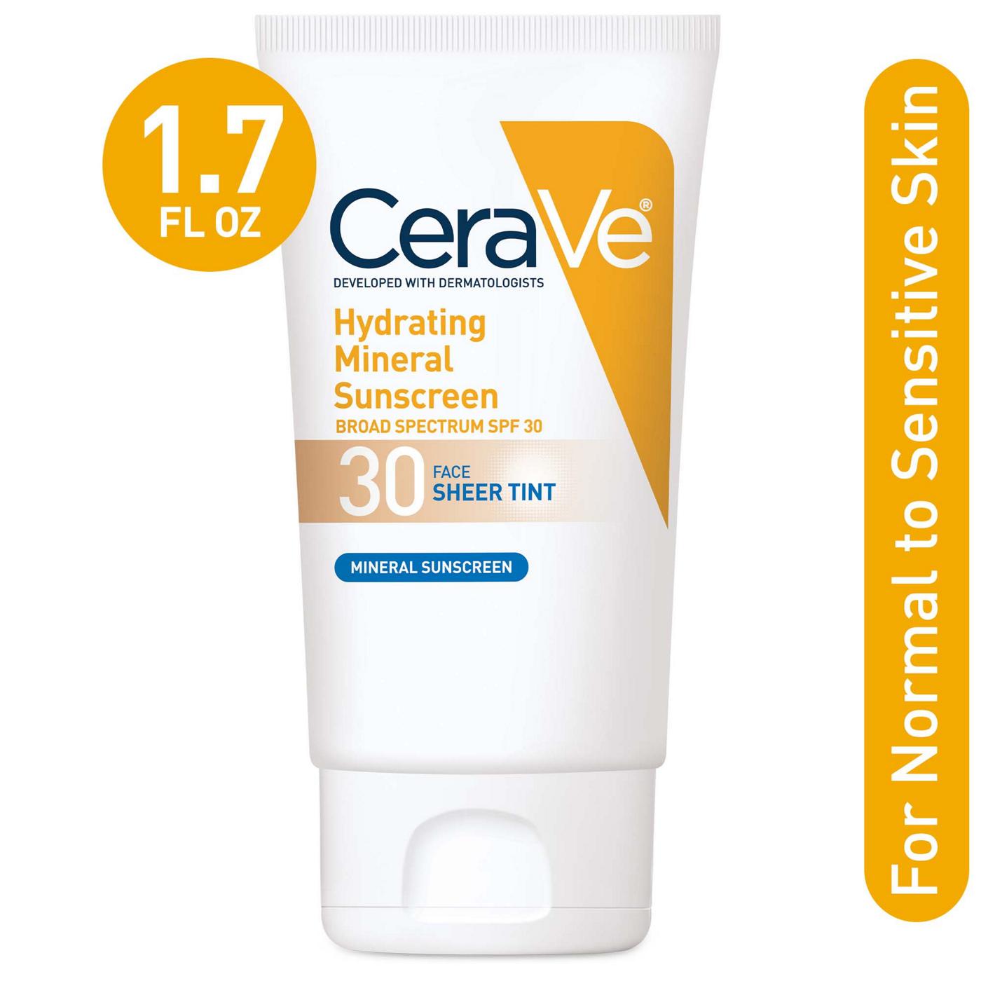 CeraVe Hydrating Mineral Sheer Tinted Face Sunscreen Broad Spectrum SPF 30 ; image 4 of 8