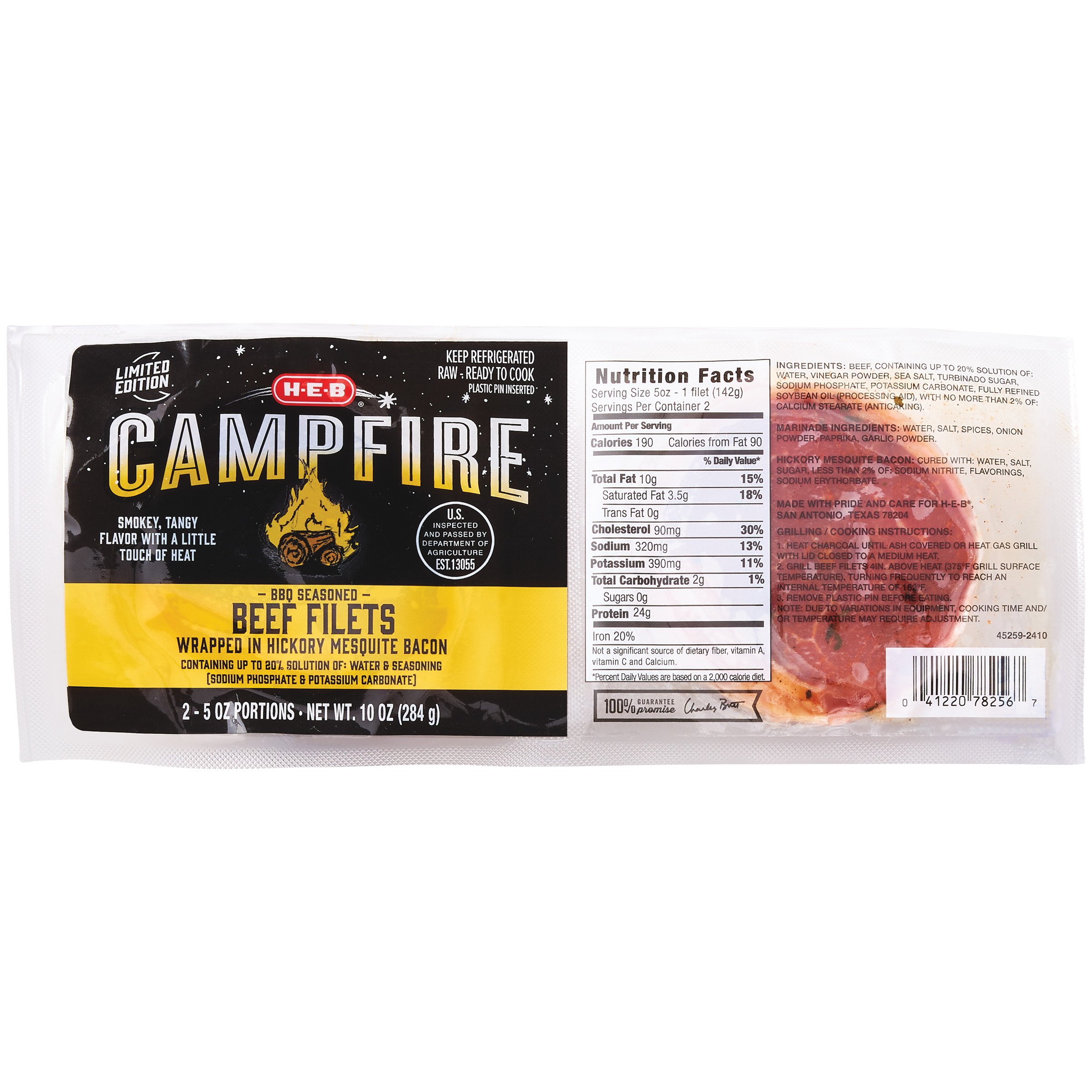 HEB Campfire BBQ Seasoned Beef Filets, 25oz Steaks Shop Meat at HEB