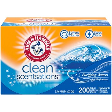 Arm & Hammer Clean Scentsations Fabric Softener Dryer Sheets - Purifying Waters