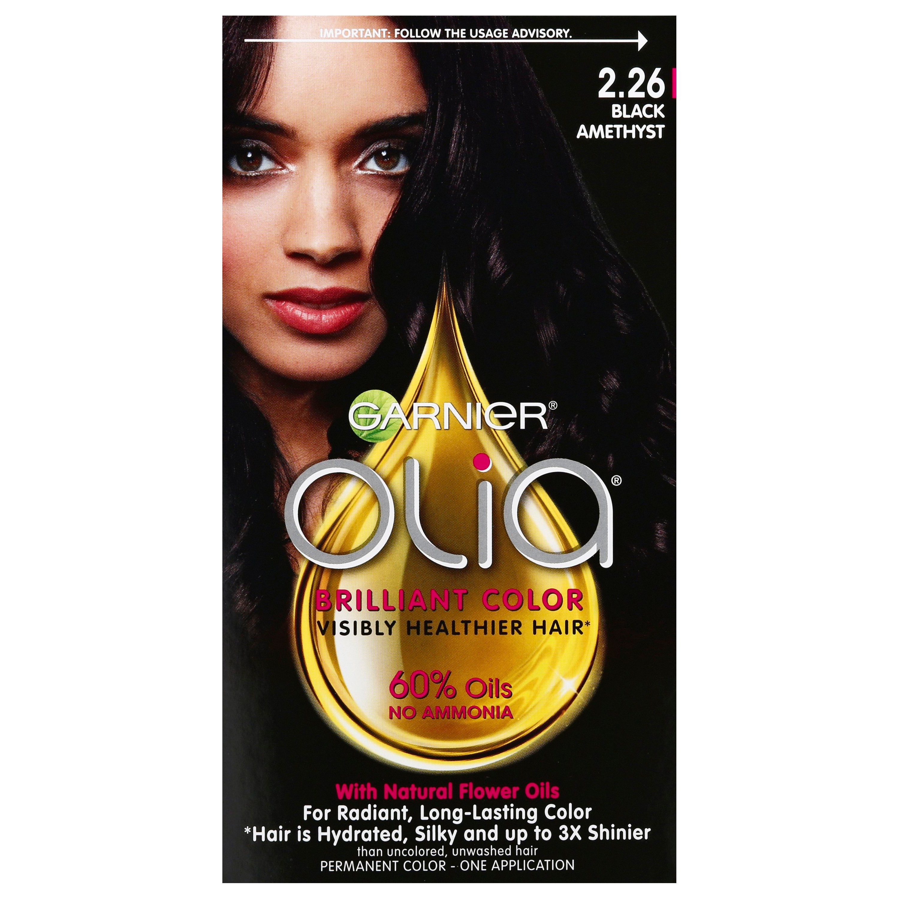 Garnier Olia Oil Powered Ammonia Free Permanent Hair Color 2.26 Black ...