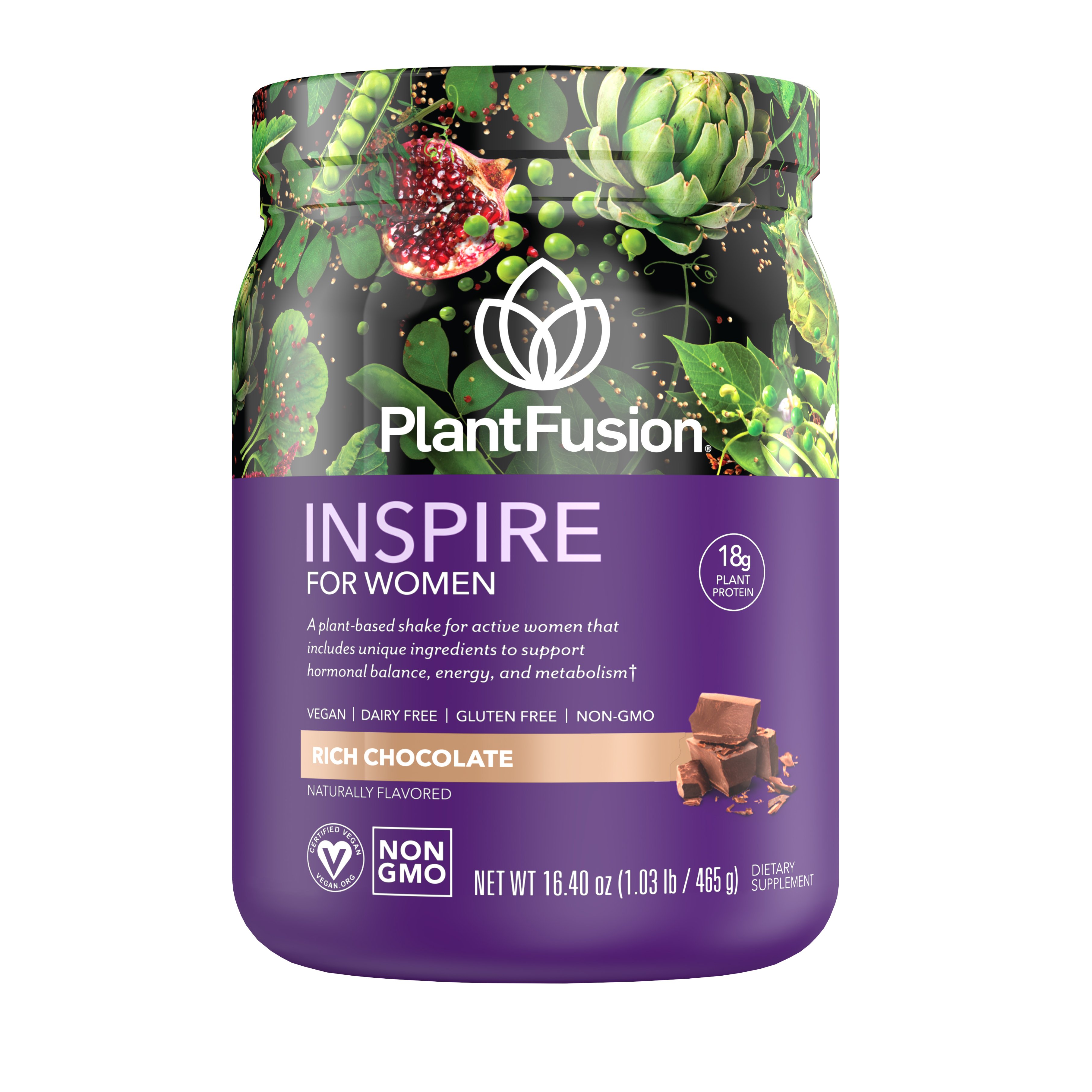 PlantFusion Inspire for Women Protein Powder Rich Chocolate Shop Diet