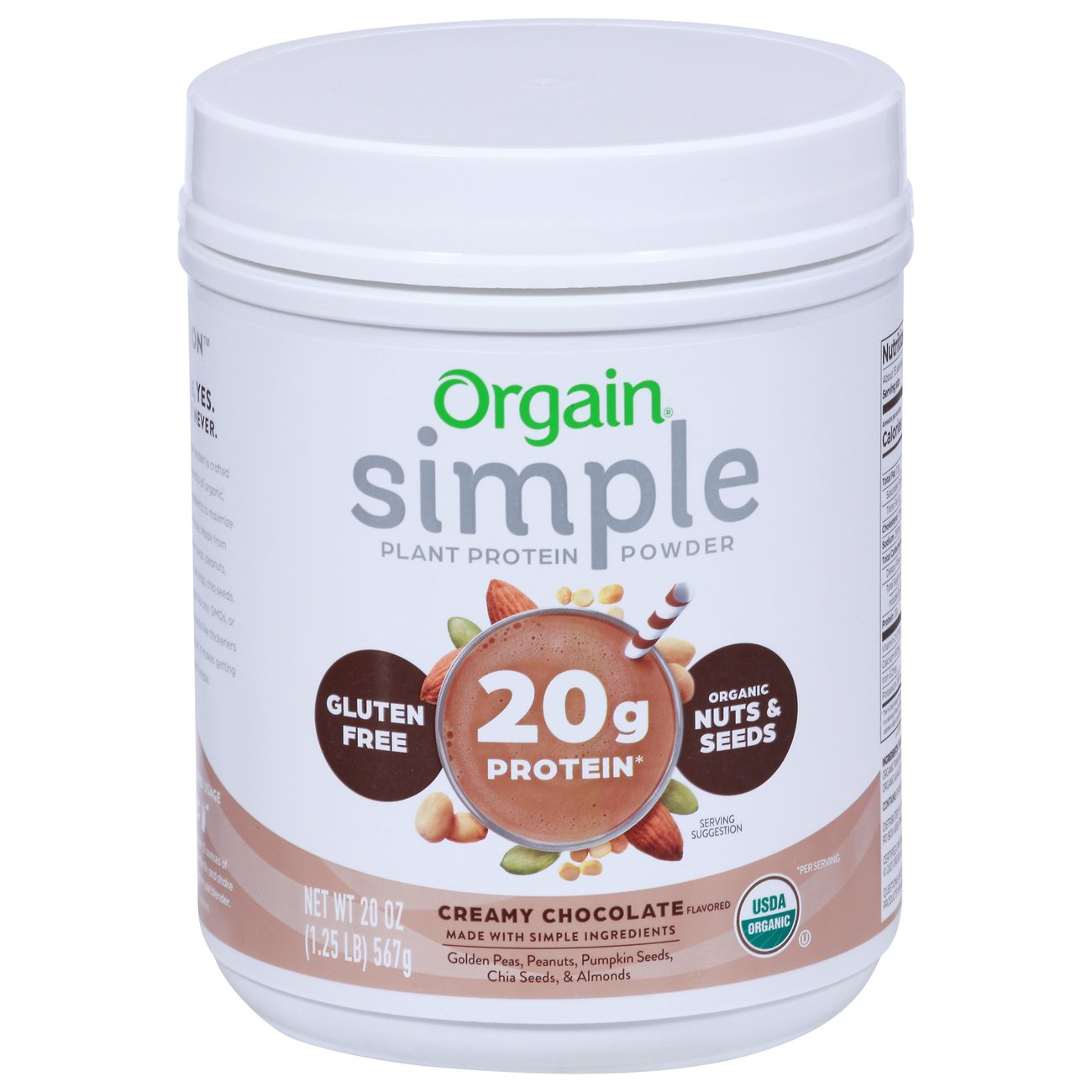 Orgain Simple Organic Plant Protein Powder Creamy Chocolate Shop Diet