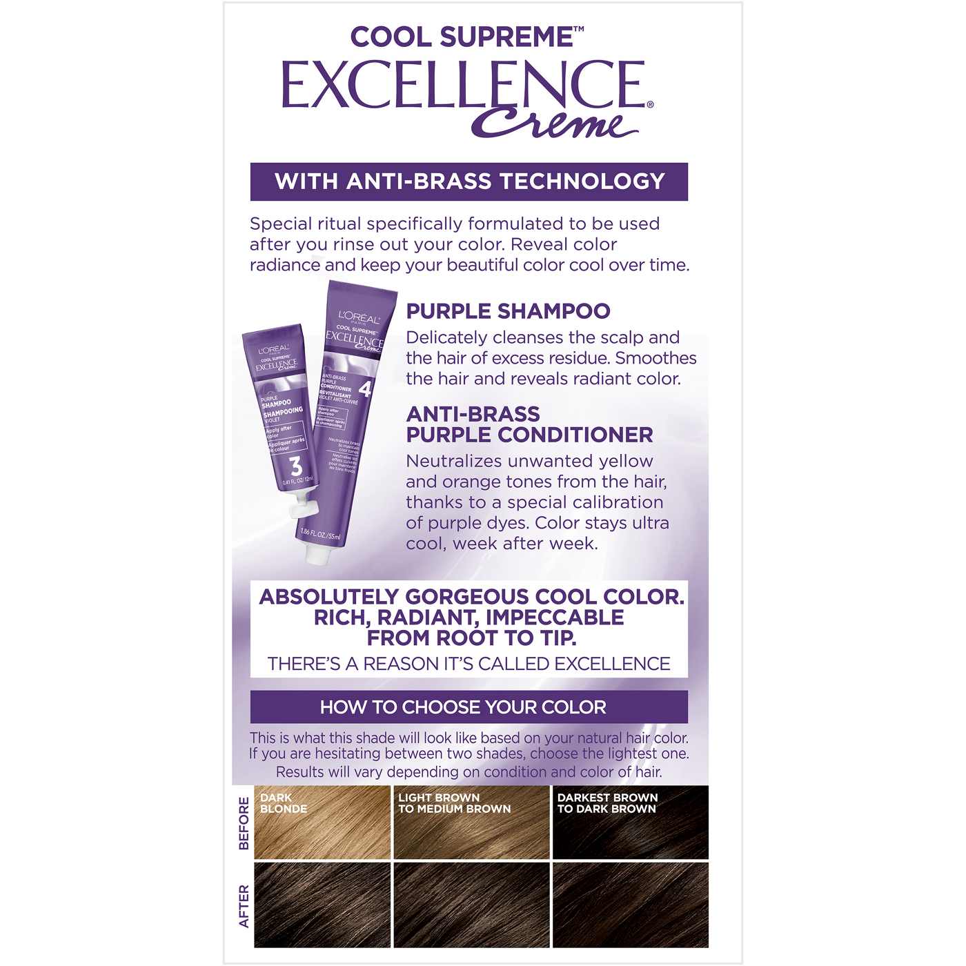 L'Oréal Paris Paris Excellence Creme Cool Supreme Permanent Hair Color 5UA Ultra Ash Medium Brown; image 9 of 9