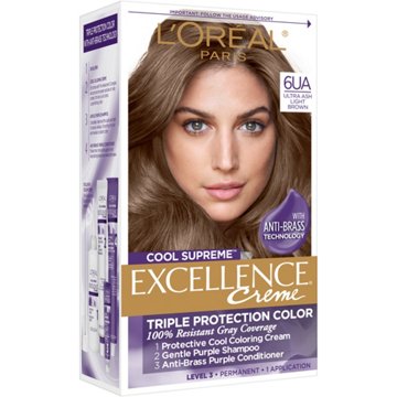 L'Oréal Paris Paris Excellence Creme Cool Supreme Permanent Hair Color 6UA Ultra Ash Light Brown
