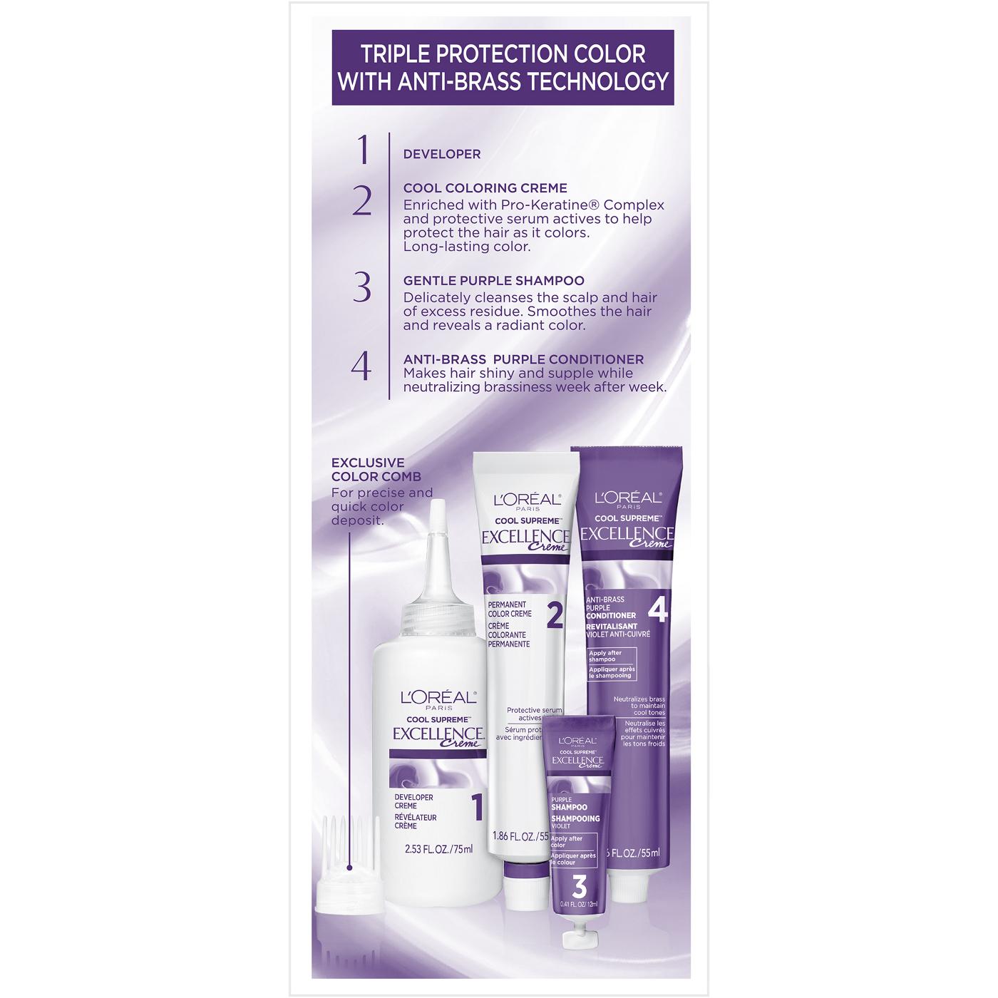 L'Oréal Paris Paris Excellence Creme Cool Supreme Permanent Hair Color 6UA Ultra Ash Light Brown; image 2 of 7