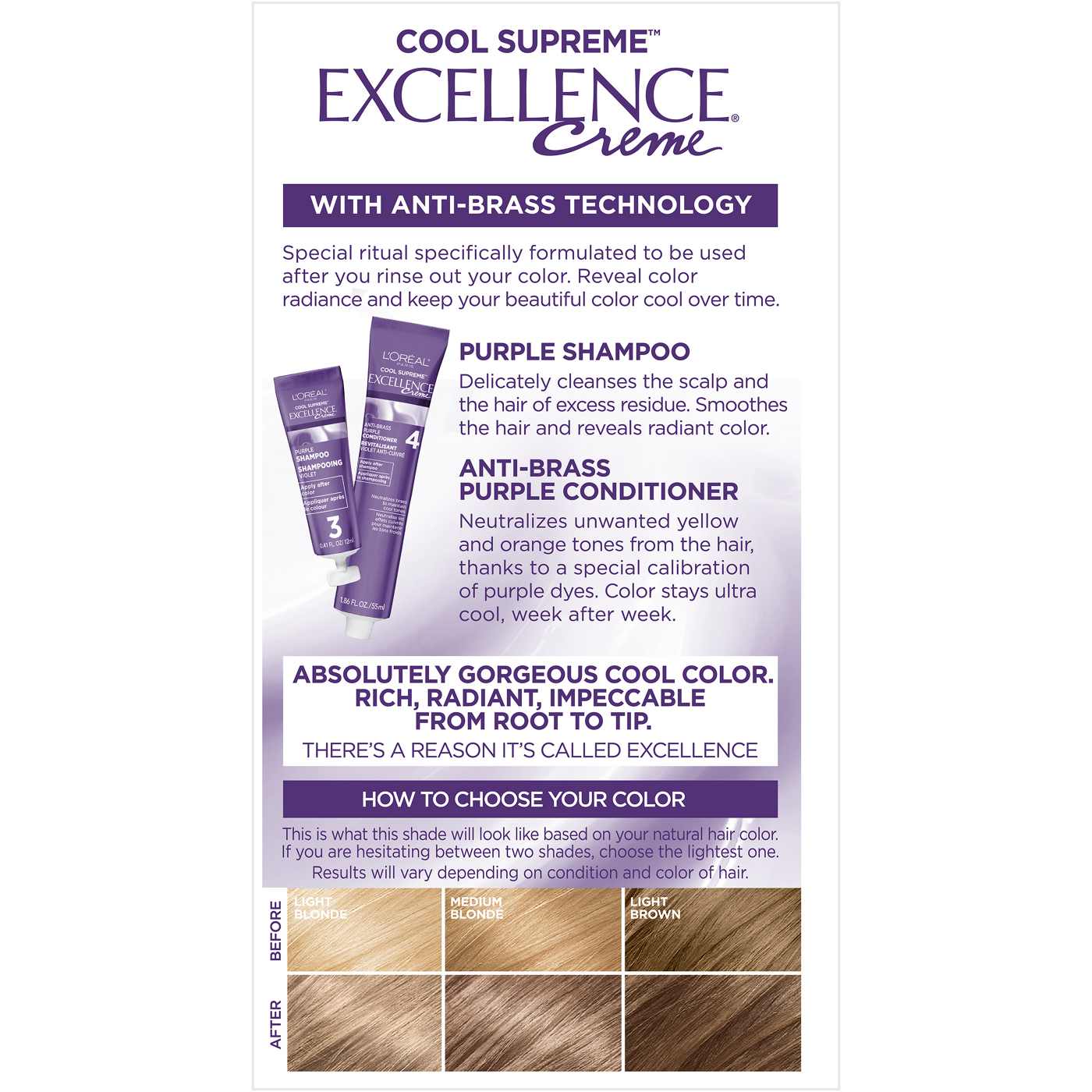L'Oréal Paris Paris Excellence Creme Cool Supreme Permanent Hair Color 8UA Ultra Ash Medium Blonde; image 4 of 4