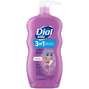Dial Kids 3-in-1 Body, Hair & Bubble Bath - Lavender, 24 oz