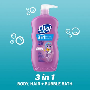 Dial Kids 3-in-1 Body, Hair & Bubble Bath - Lavender, 24 oz