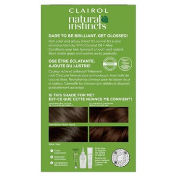 Clairol Natural Instincts Vegan Demi-Permanent Hair Color - 4W Dark Warm Brown