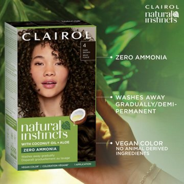 Clairol Natural Instincts Vegan Demi-Permanent Hair Color - 4W Dark Warm Brown