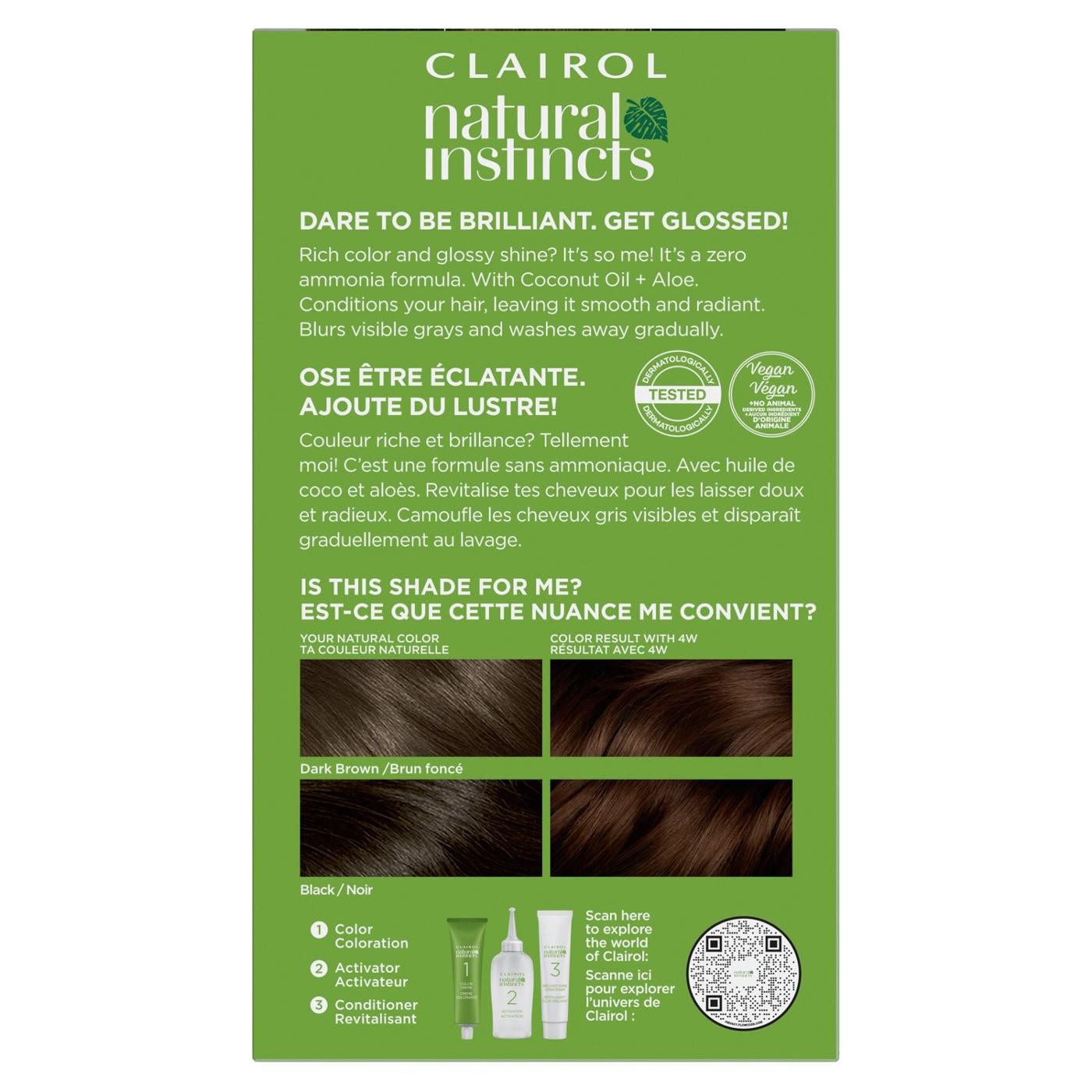 Clairol Natural Instincts Vegan Demi-Permanent Hair Color - 4W Dark Warm Brown; image 9 of 10