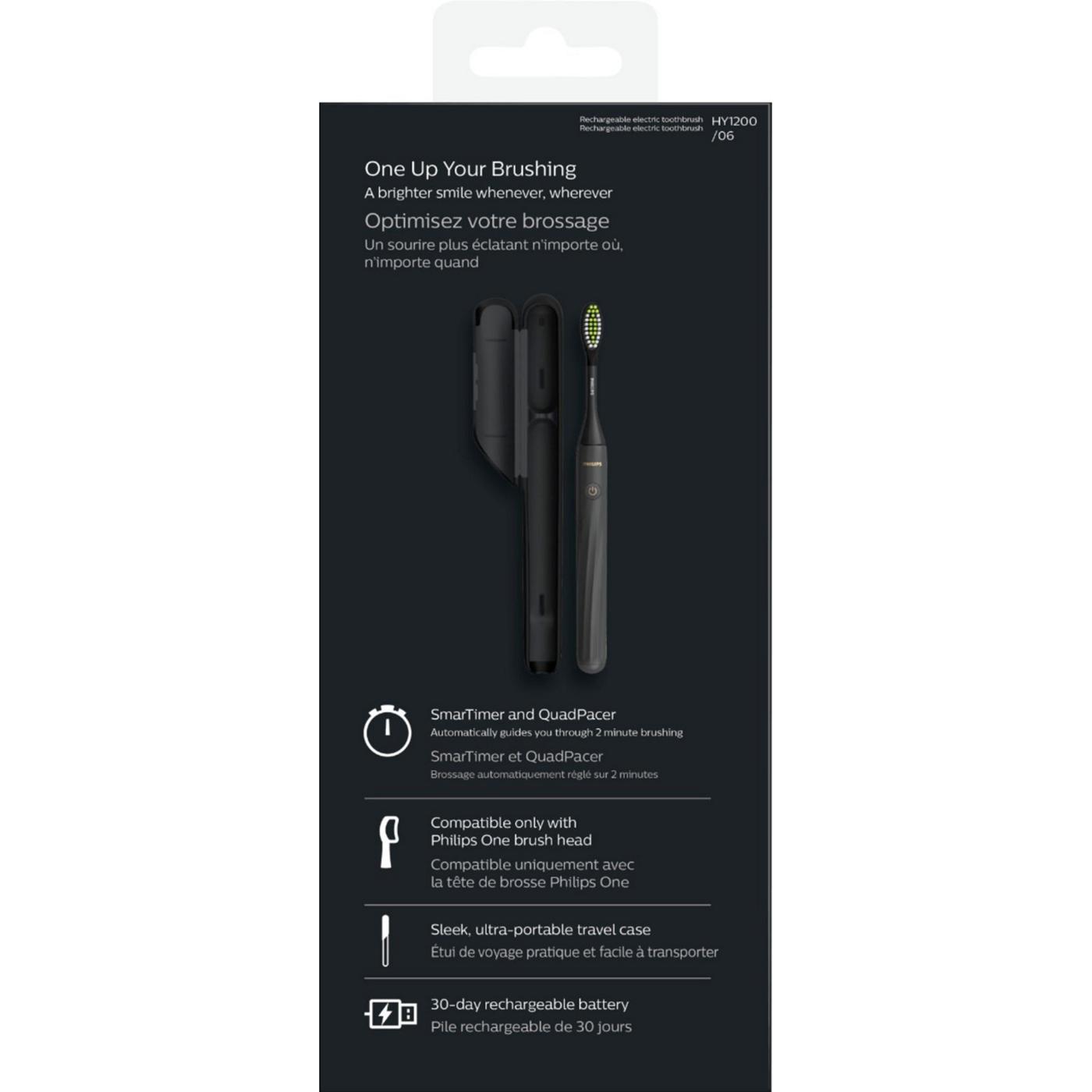 Philips One Rechargeable Power Toothbrush - Black; image 5 of 5