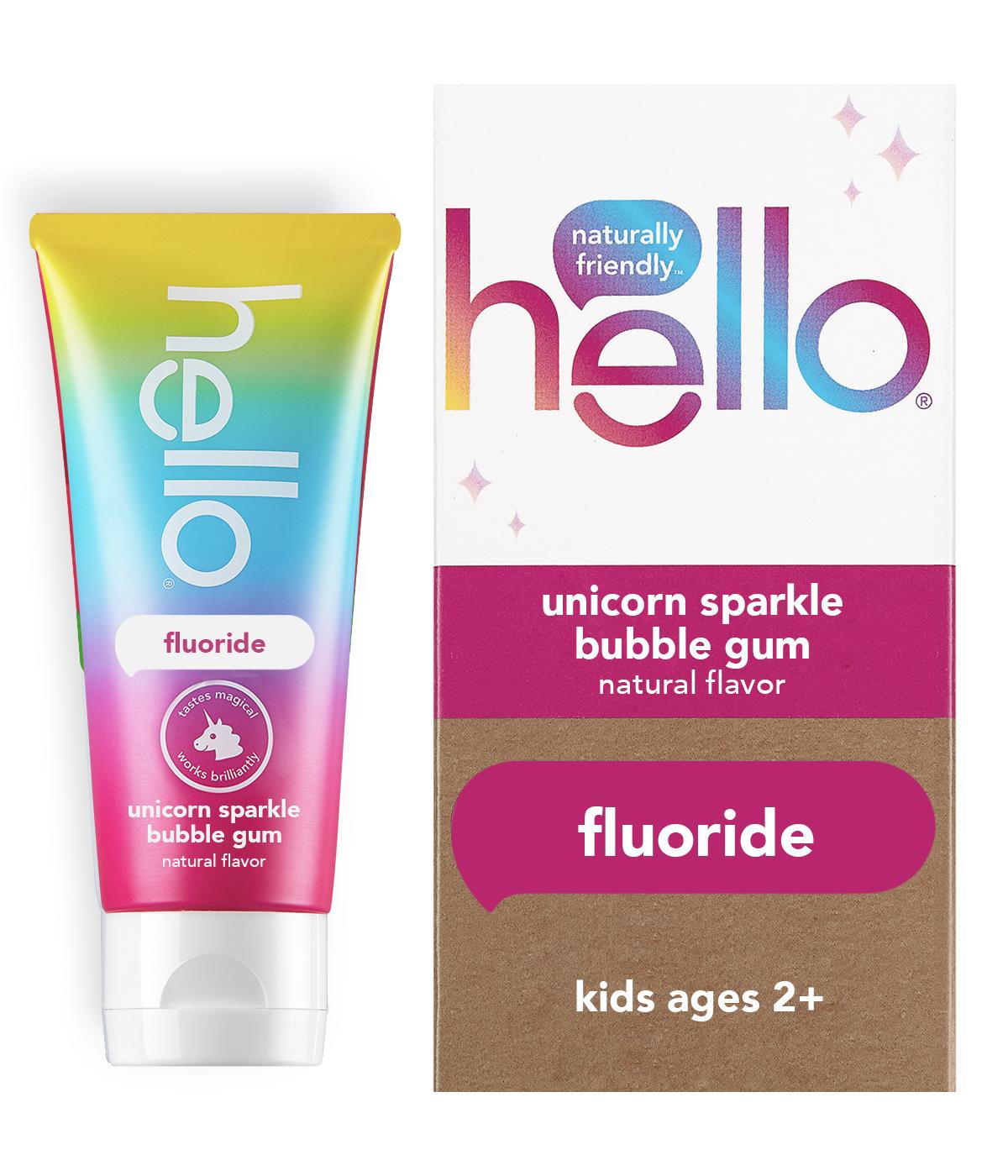 hello Kids Unicorn Sparkle Fluoride Toothpaste - Bubble Gum; image 3 of 9