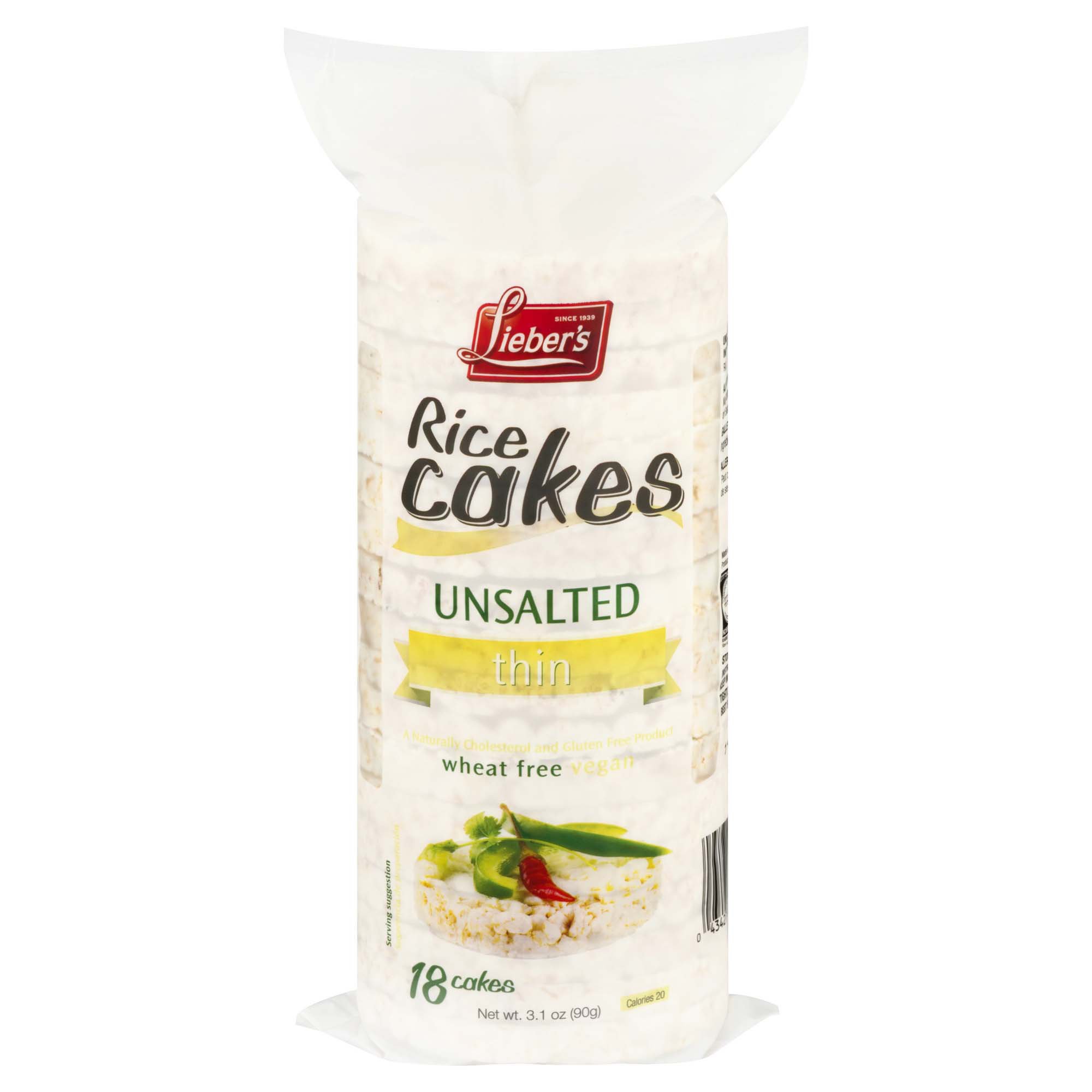 Lieber's Unsalted Thin Rice Cakes Shop Rice cakes at HEB