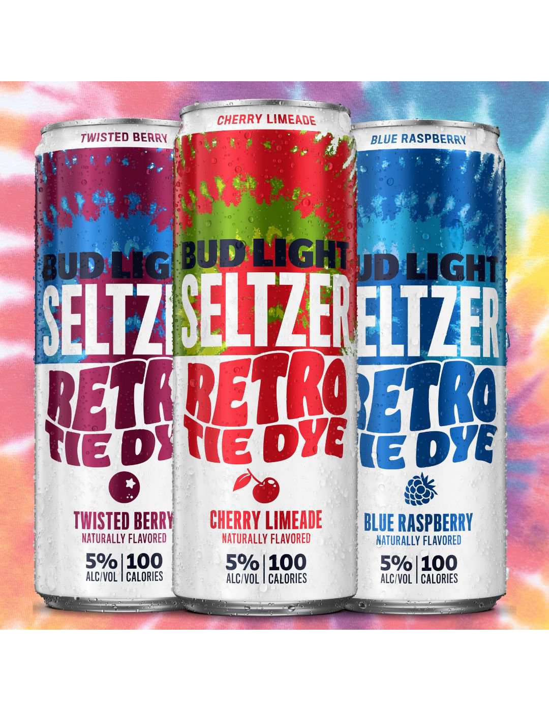 Bud Light Hard Seltzer Retro Tie Dye Variety, Slim Cans, 12 pack; image 3 of 4