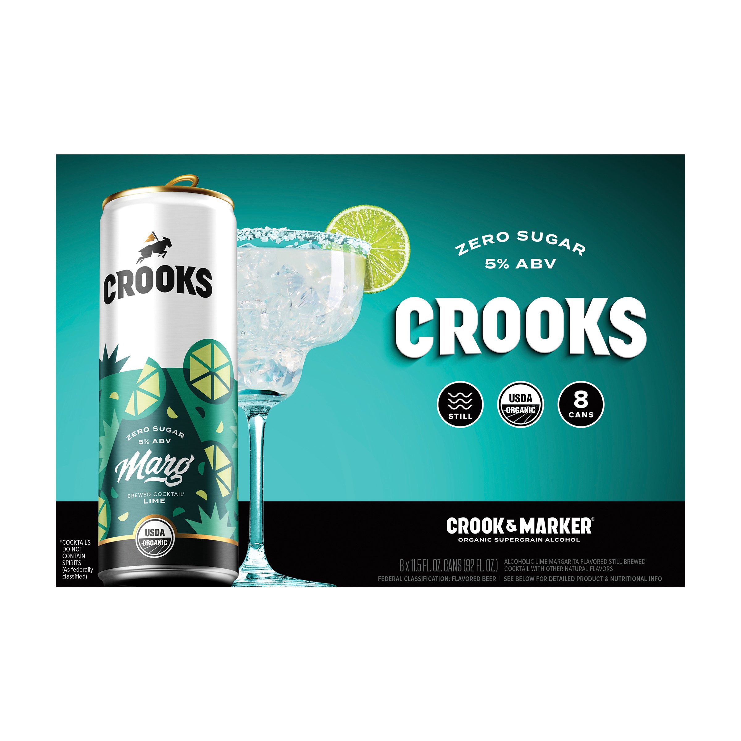 Crook & Marker Lime Margarita Zero Sugar 12 oz Cans Shop Malt