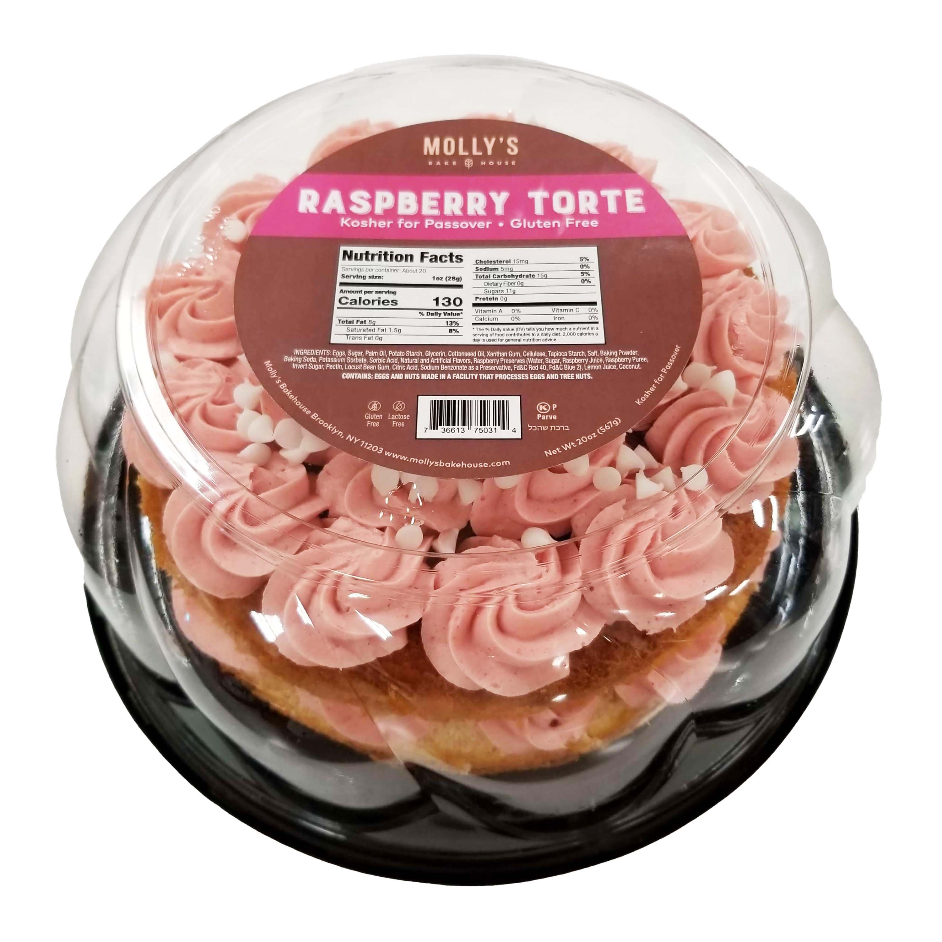 Molly's Bake House Kosher for Passover Raspberry Torte Cake Shop