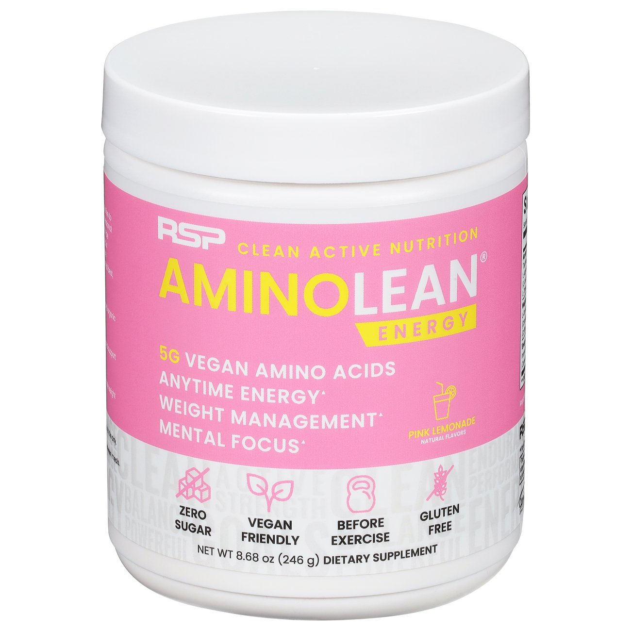 RSP AminoLean Energy Powder - Pink Lemonade, 9.52 oz