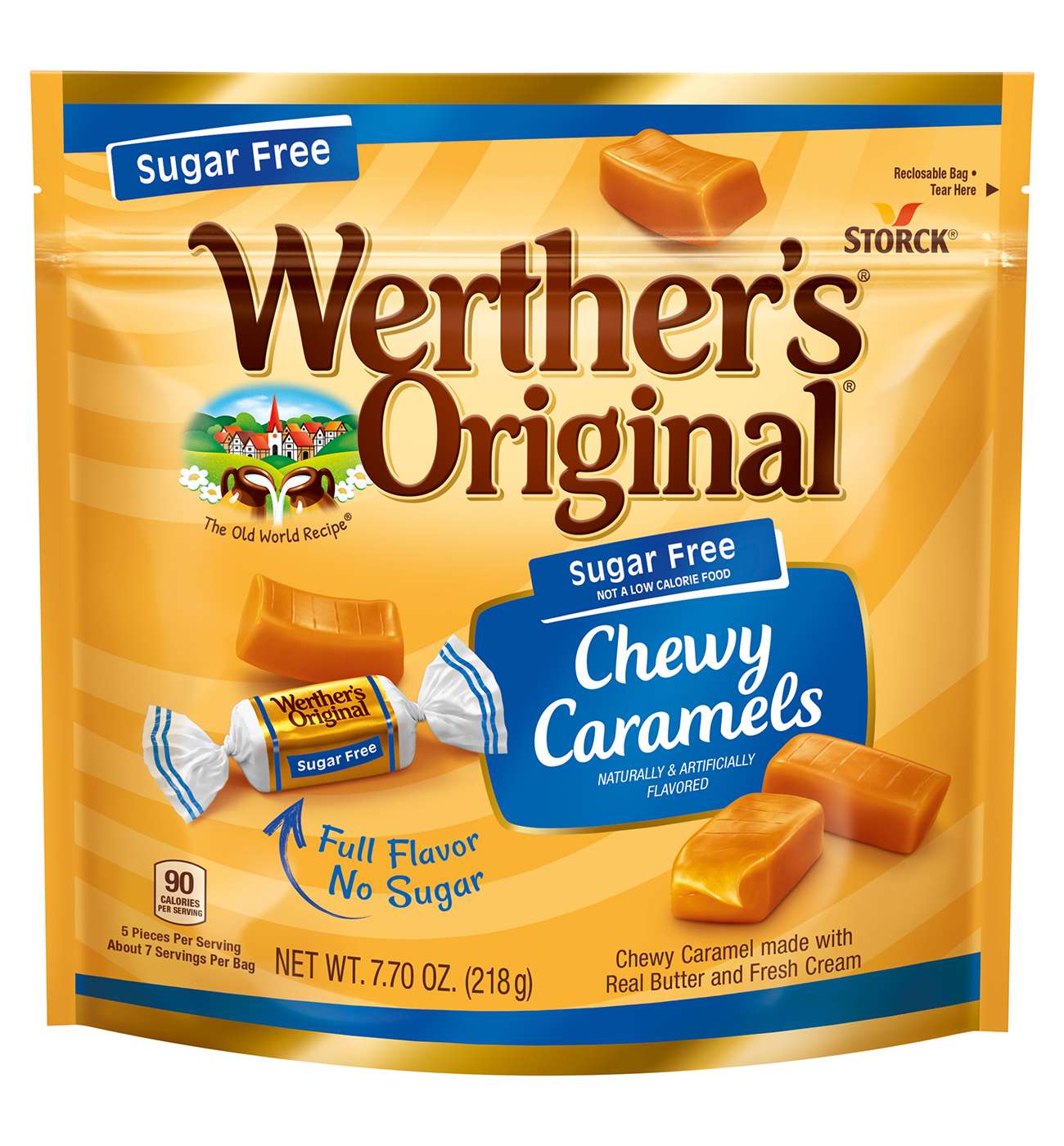 Werther's Original Sugar Free Chewy Caramels; image 1 of 3