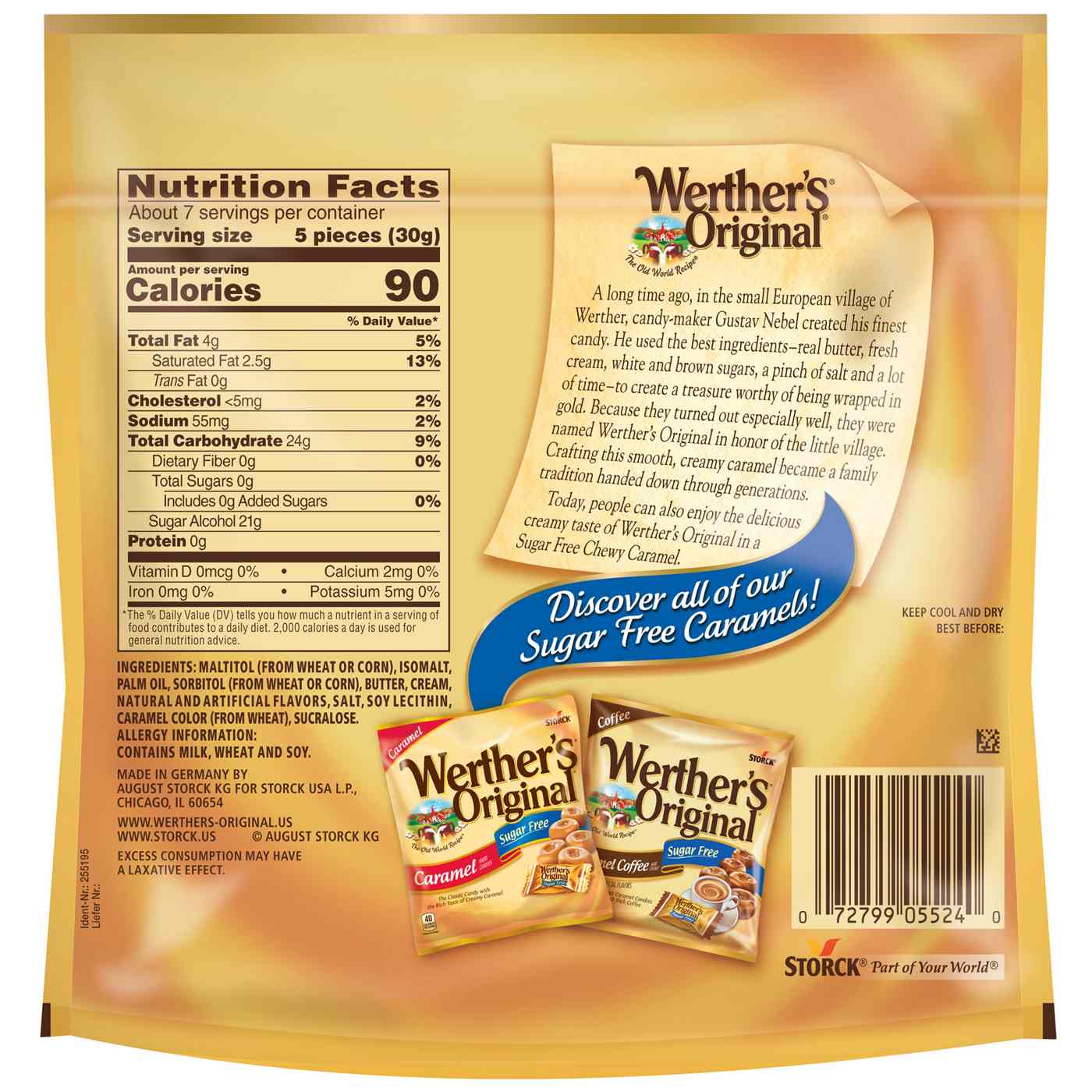 Werther's Original Sugar Free Chewy Caramels; image 2 of 6