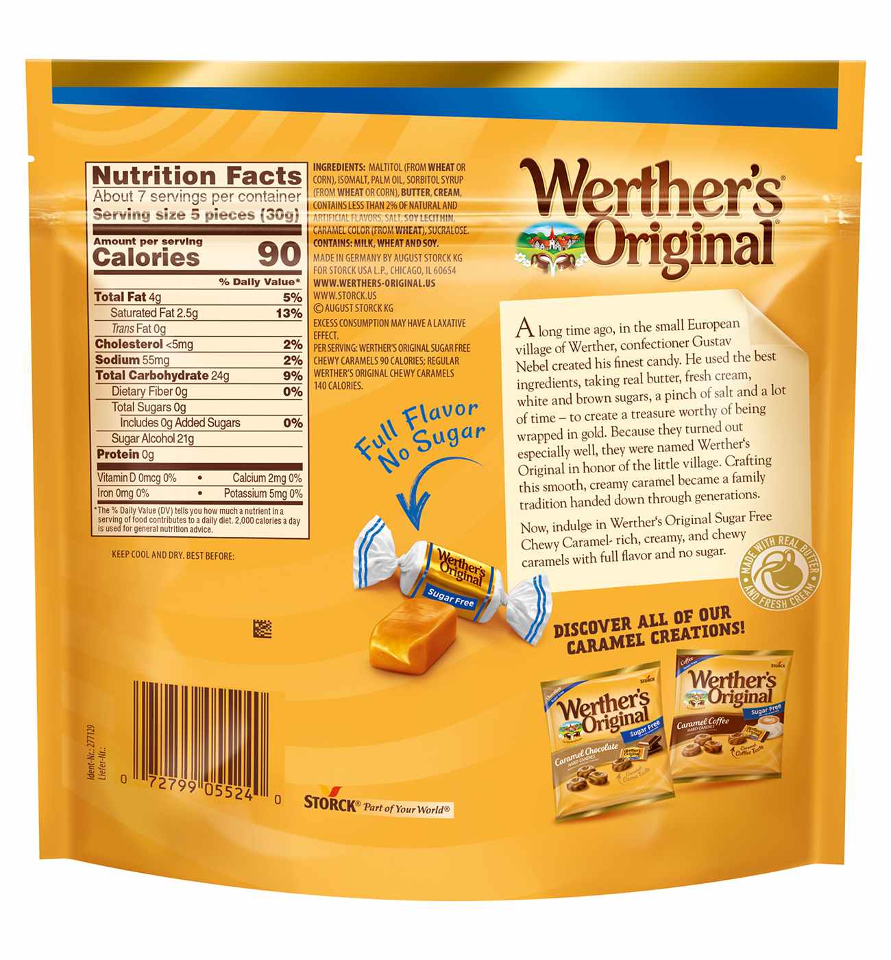 Werther's Original Sugar Free Chewy Caramels; image 3 of 3