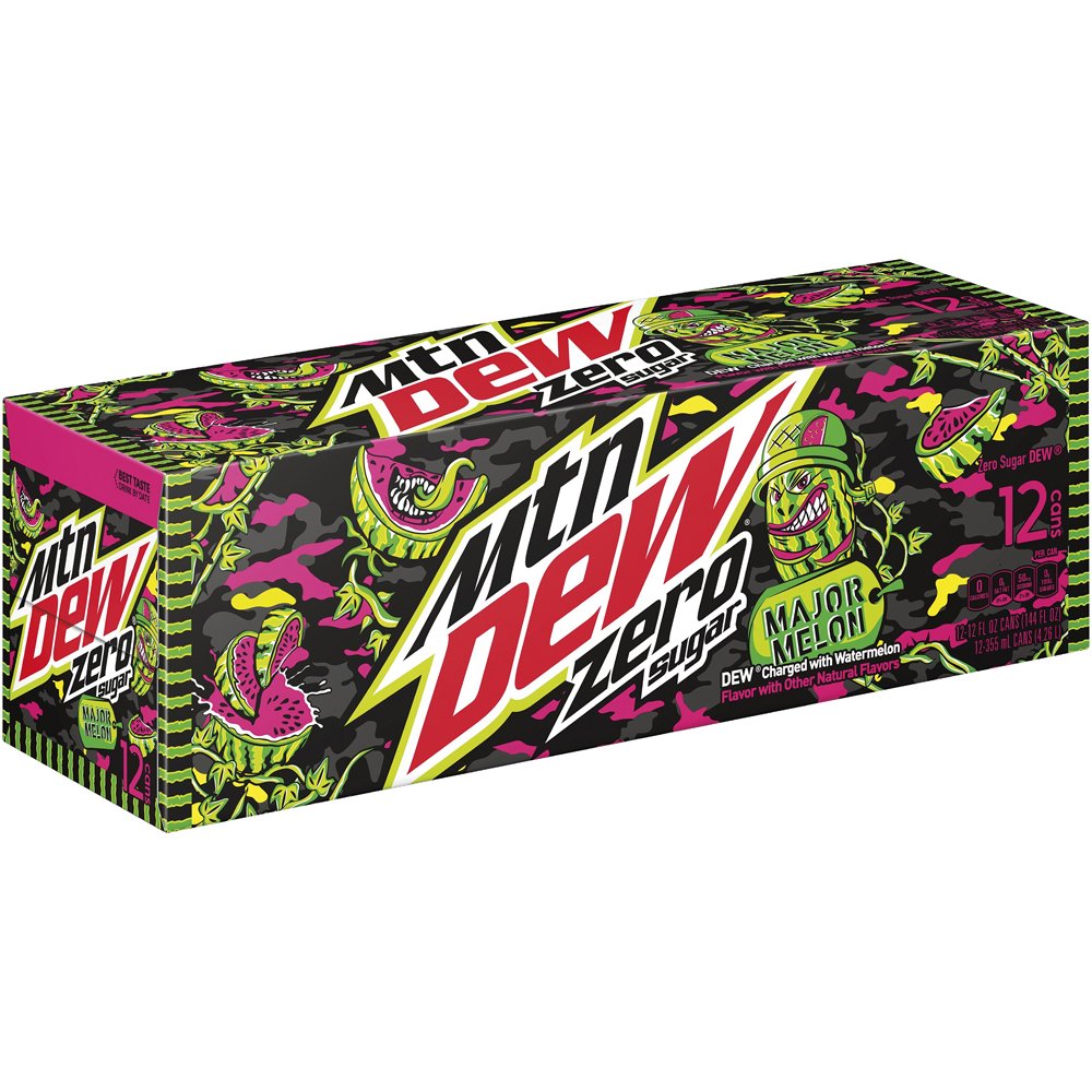 Mountain Dew Zero Sugar Major Melon Soda 12 oz Cans - Shop Soda at H-E-B