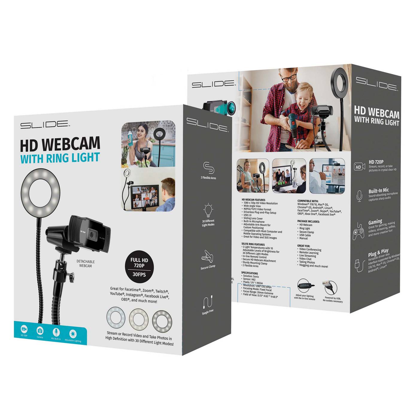 Slide HD WebCam with Ring Light; image 2 of 2