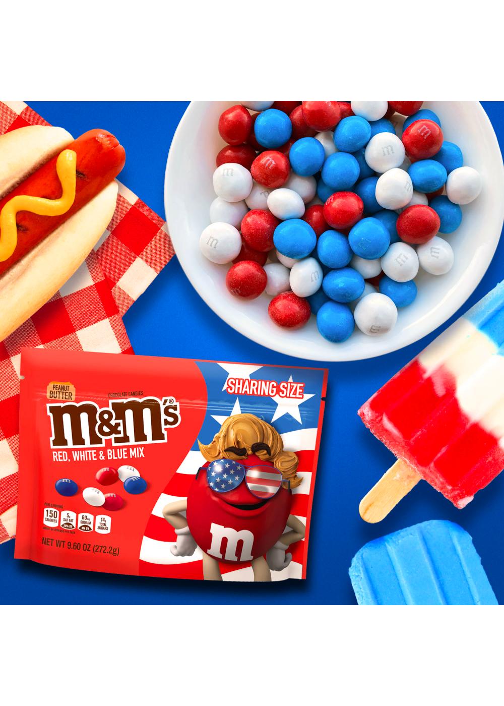 M&M'S Red White & Blue Mix Milk Chocolate Candy - Sharing Size