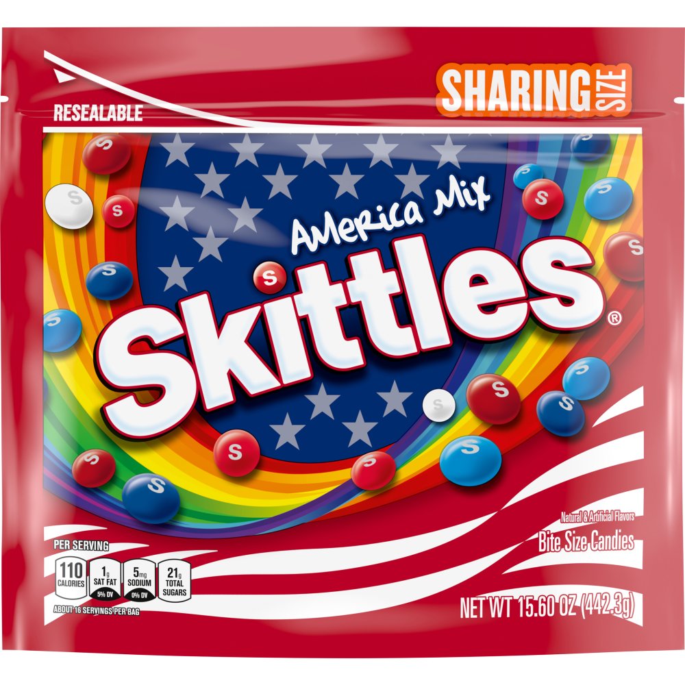 atlet enhed betalingsmiddel Skittles America Mix Red White & Blue Patriotic Candy Sharing Size - Shop  Snacks & Candy at H-E-B