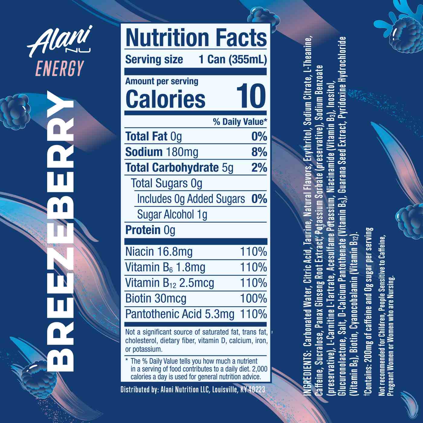 Alani Nu Zero Sugar Energy Drink - Breezeberry; image 3 of 8