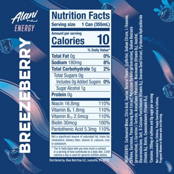 Alani Nu Zero Sugar Energy Drink - Breezeberry, 12 oz