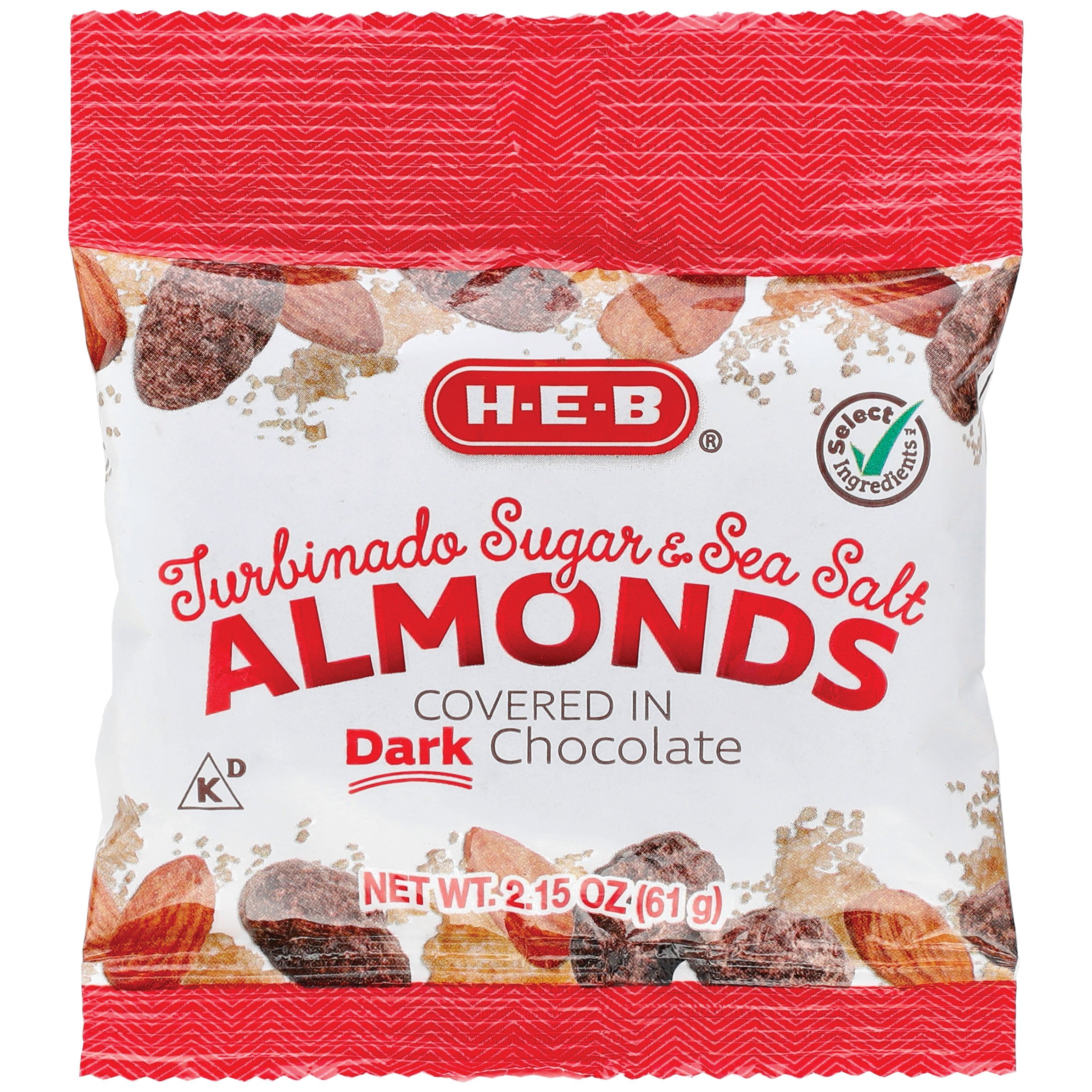 HEB Dark Chocolate Turbinado Sugar & Sea Salt Almonds Shop Candy at