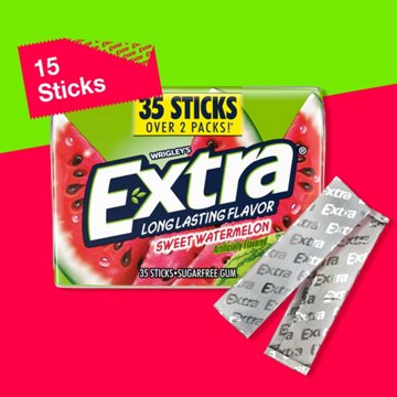 Extra Sweet Watermelon Sugar Free Chewing Gum - Mega Pack, 35 pc