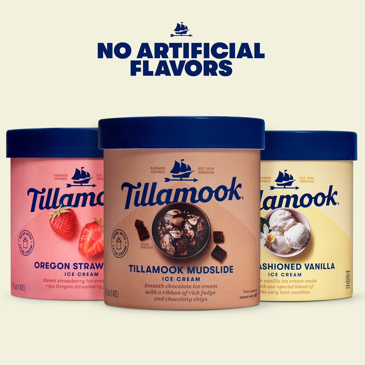 Tillamook Old Fashioned Vanilla Ice Cream; image 3 of 5