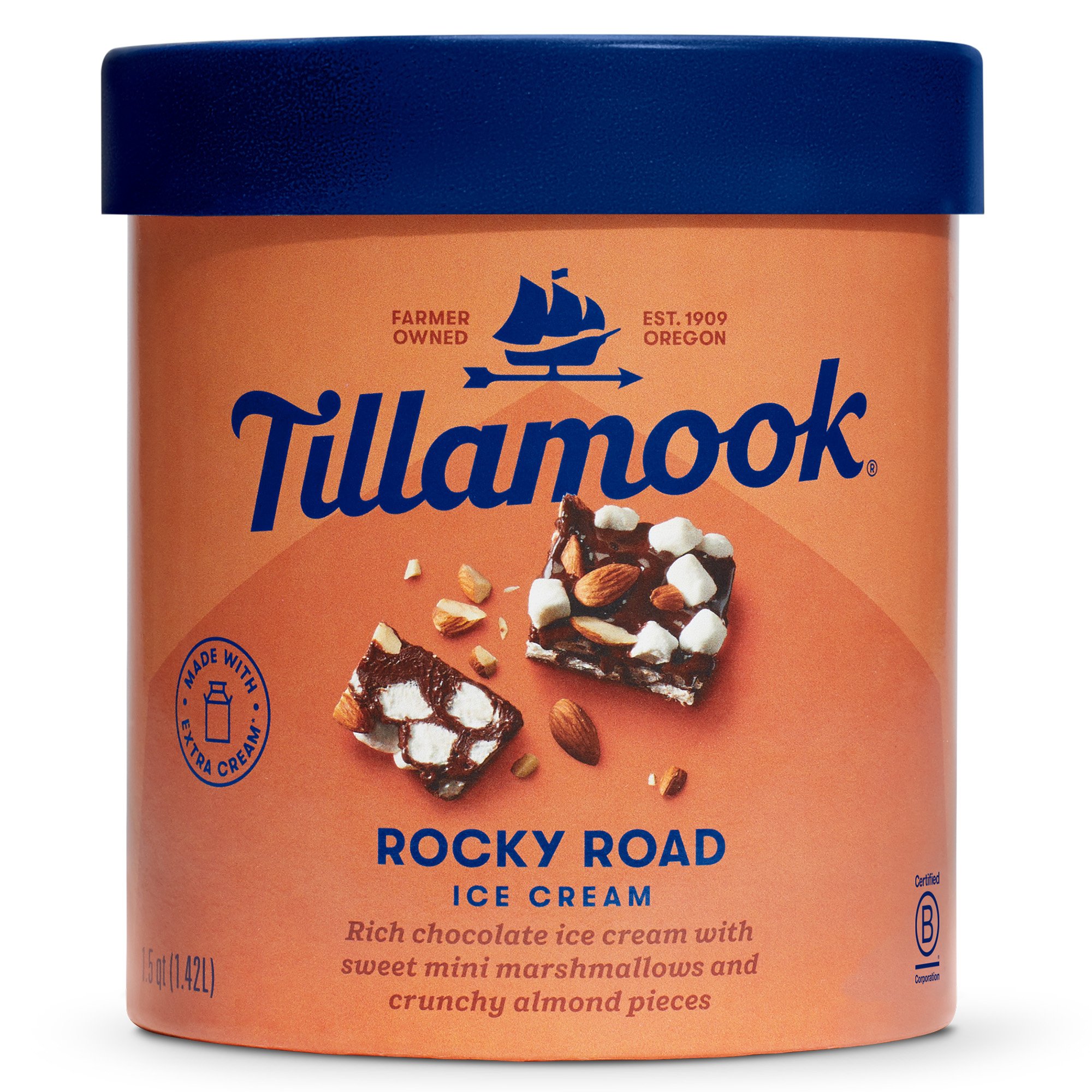 Tillamook Rocky Road Ice Cream, 1.5 qt