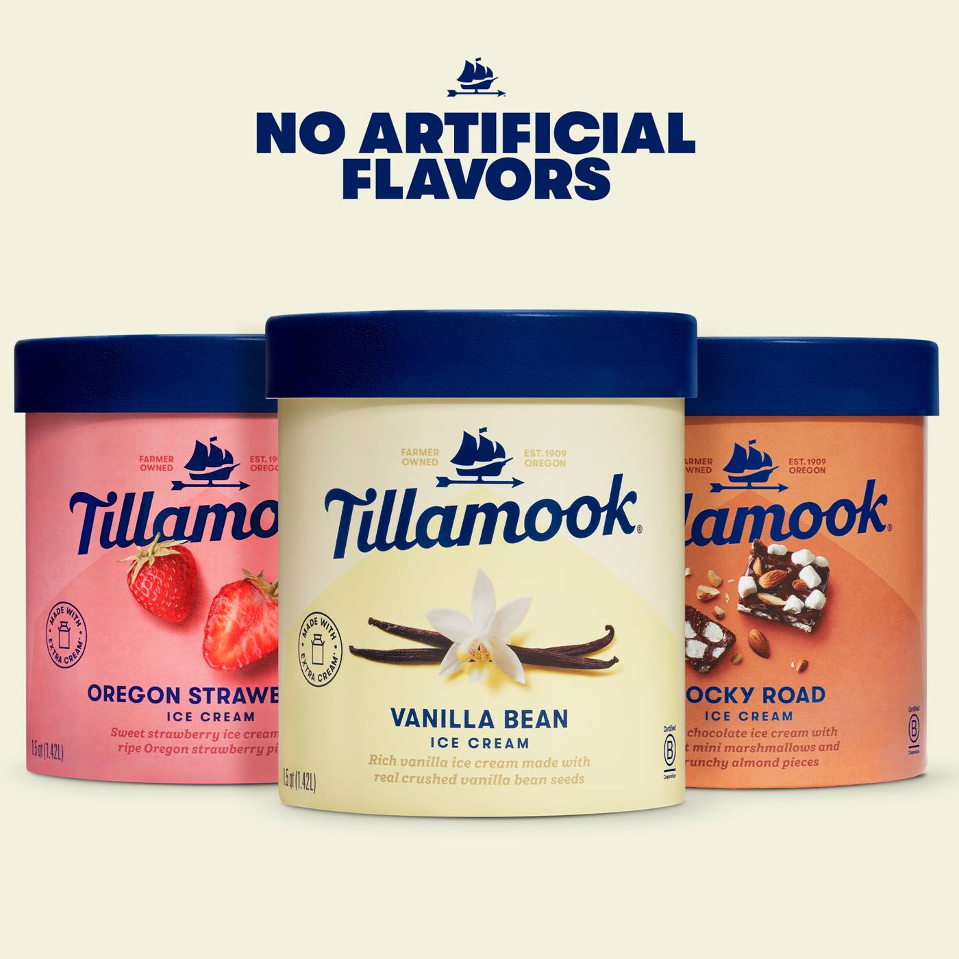 Tillamook Rocky Road Ice Cream; image 2 of 3