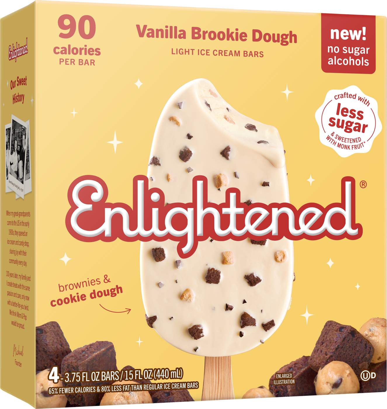 Enlightened Vanilla Brookie Dough Light Ice Cream Bars; image 1 of 2