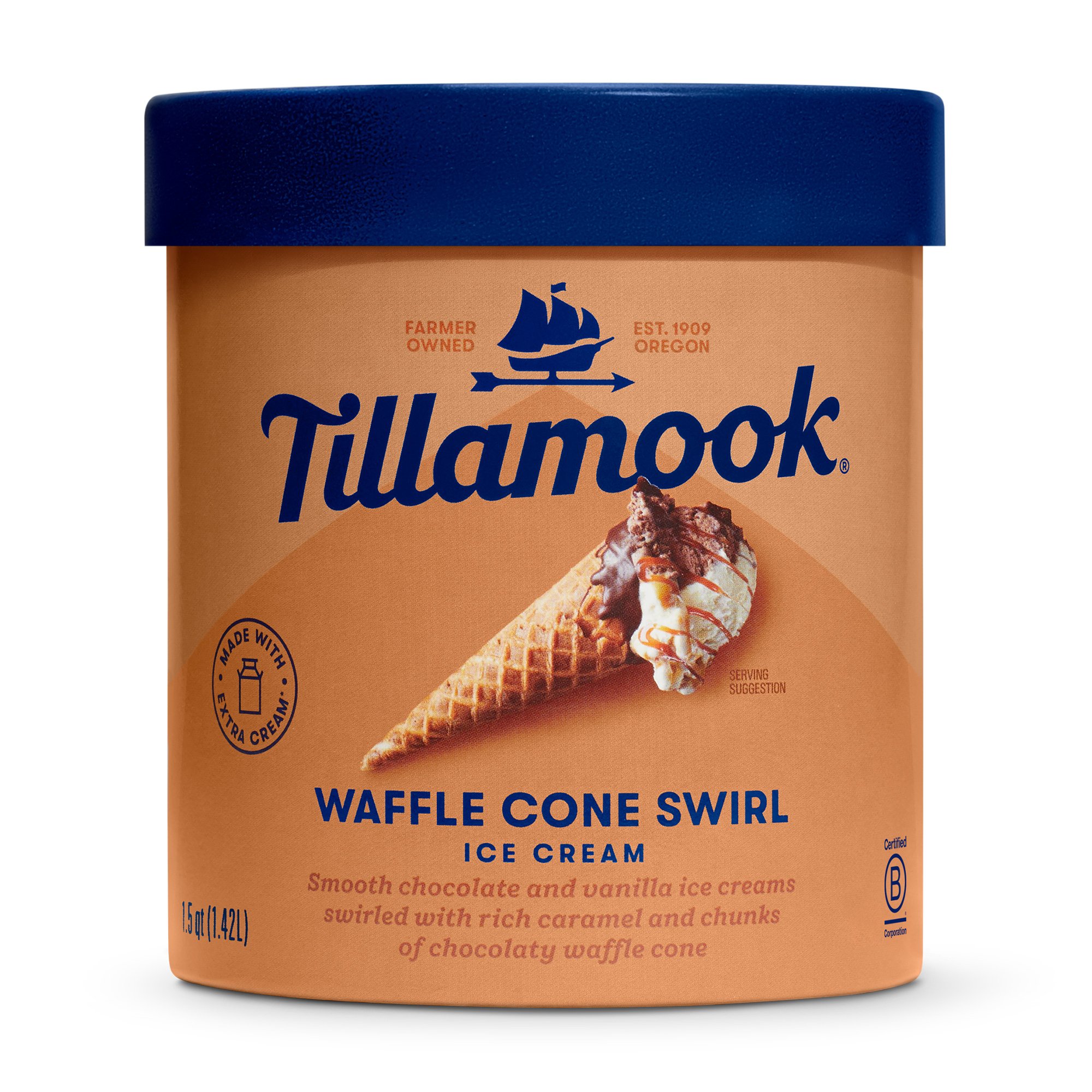 Tillamook Waffle Cone Swirl Ice Cream Shop Ice cream at HEB