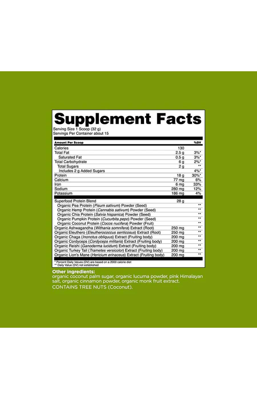 Four Sigmatic Plant-Based Organic 18g Protein Powder - Unflavored; image 3 of 4