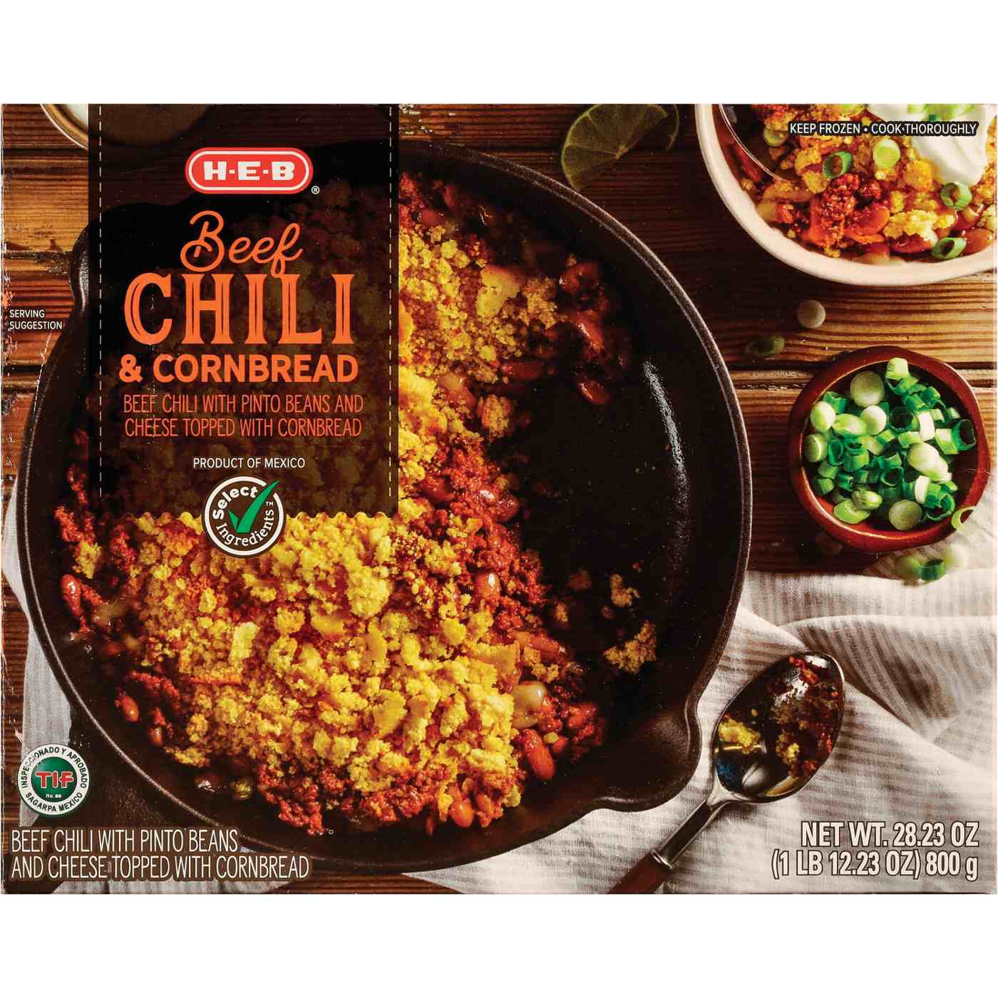 H-E-B Frozen Beef Chili & Cornbread – Family-Size; image 1 of 2