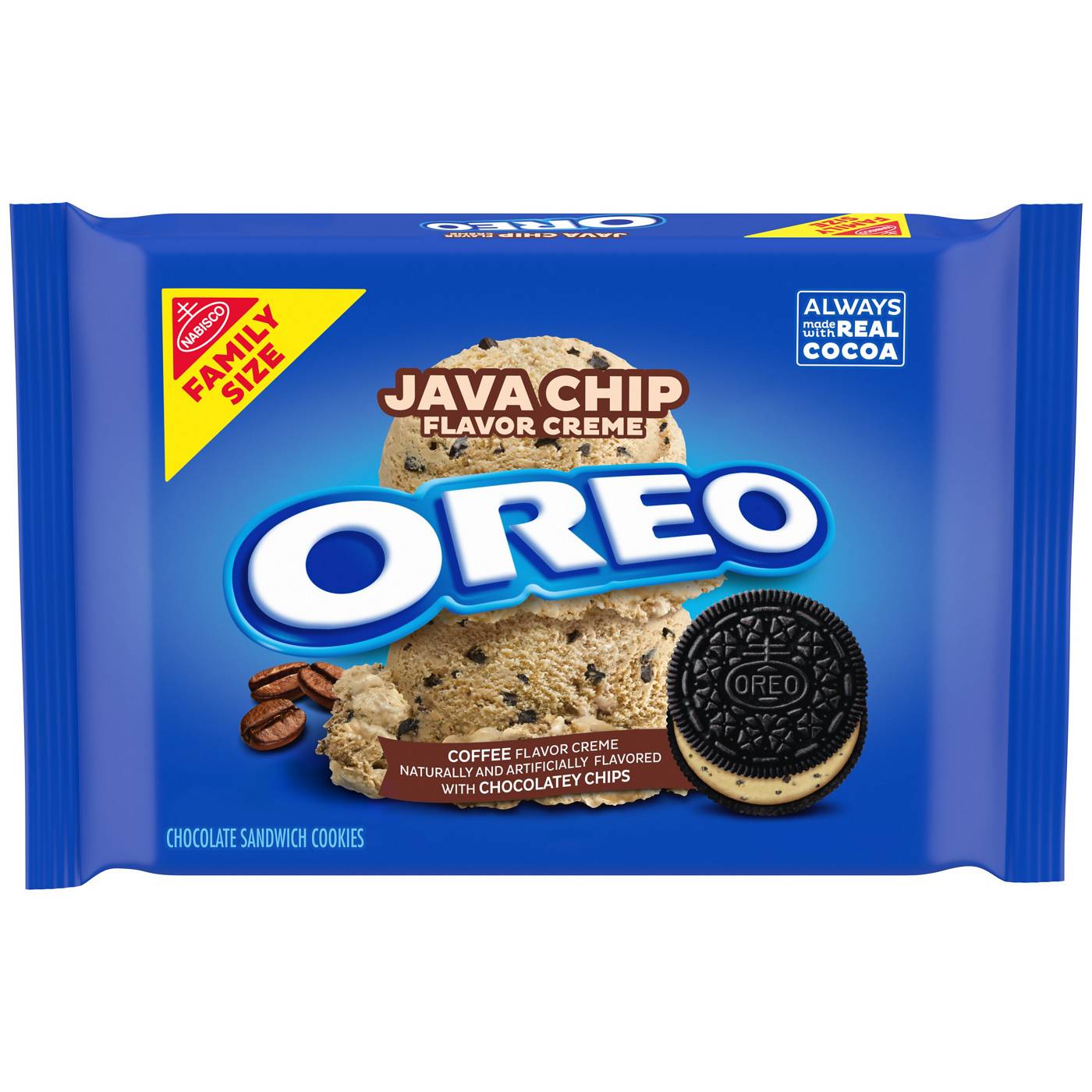 OREO Java Chip Creme Chocolate Sandwich Cookies Family Size; image 1 of 9