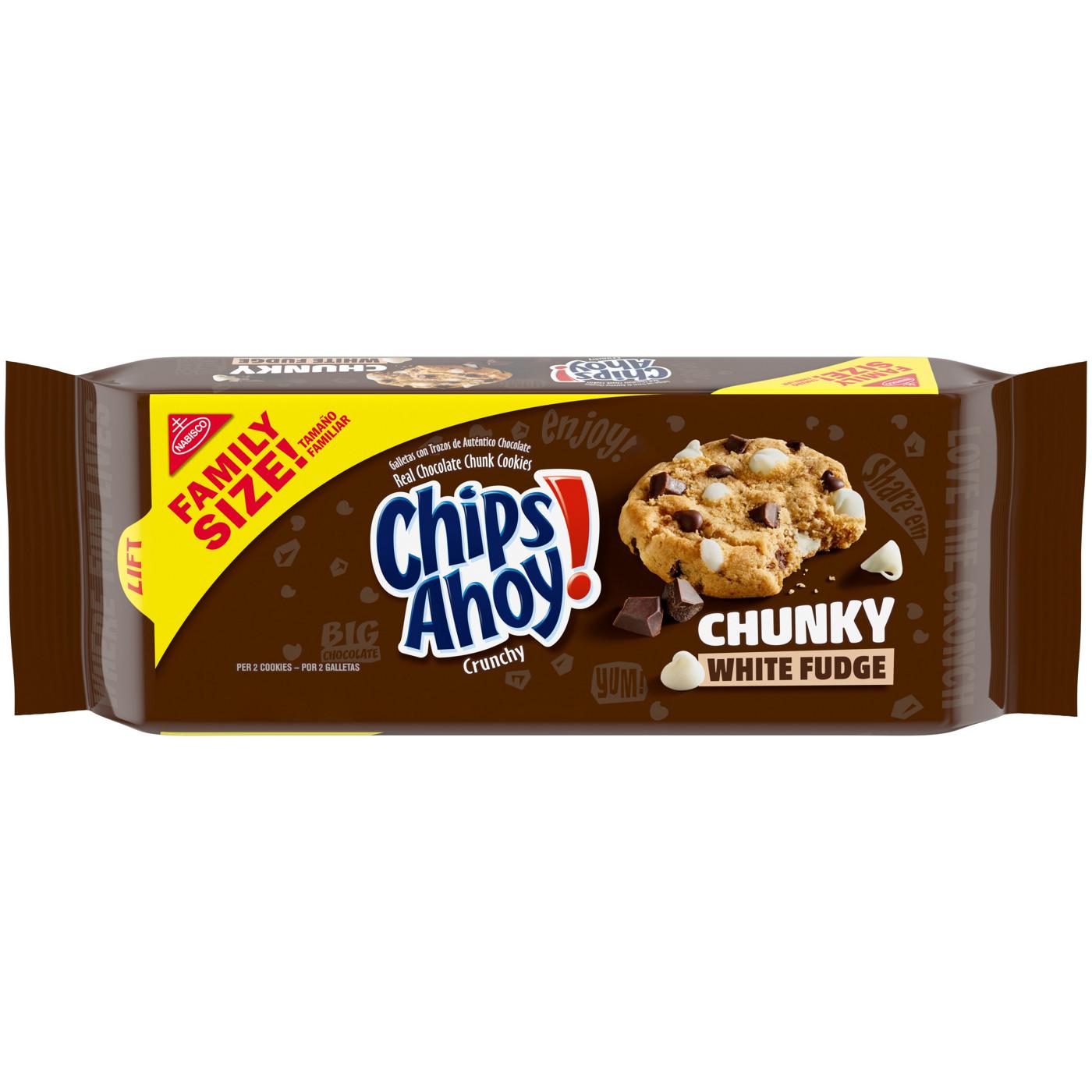 Chips Ahoy! Chunky White Fudge Chocolate Chunk Cookies Family Size; image 1 of 9