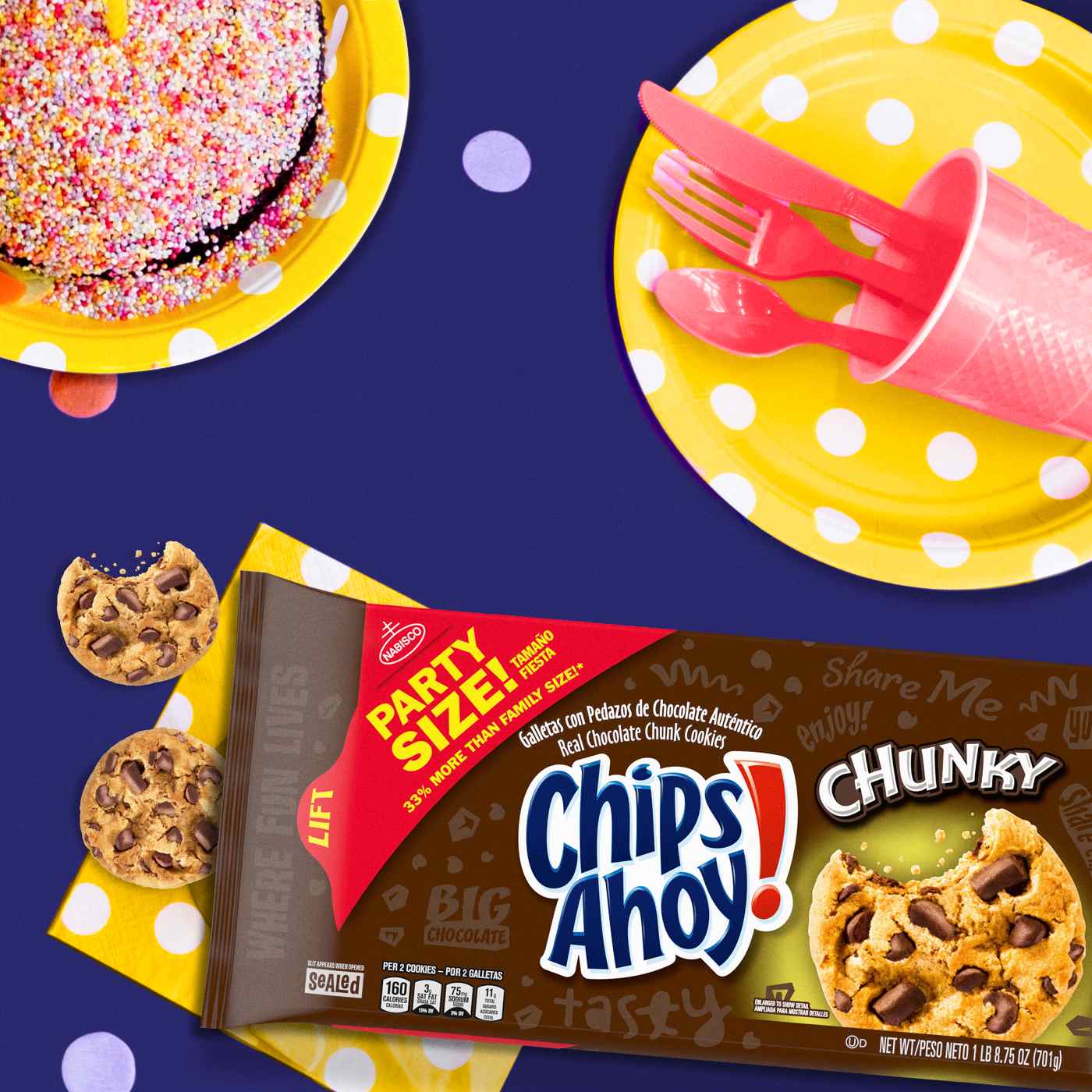 Chips Ahoy! Chunky Chocolate Chip Cookies Party Size; image 4 of 9