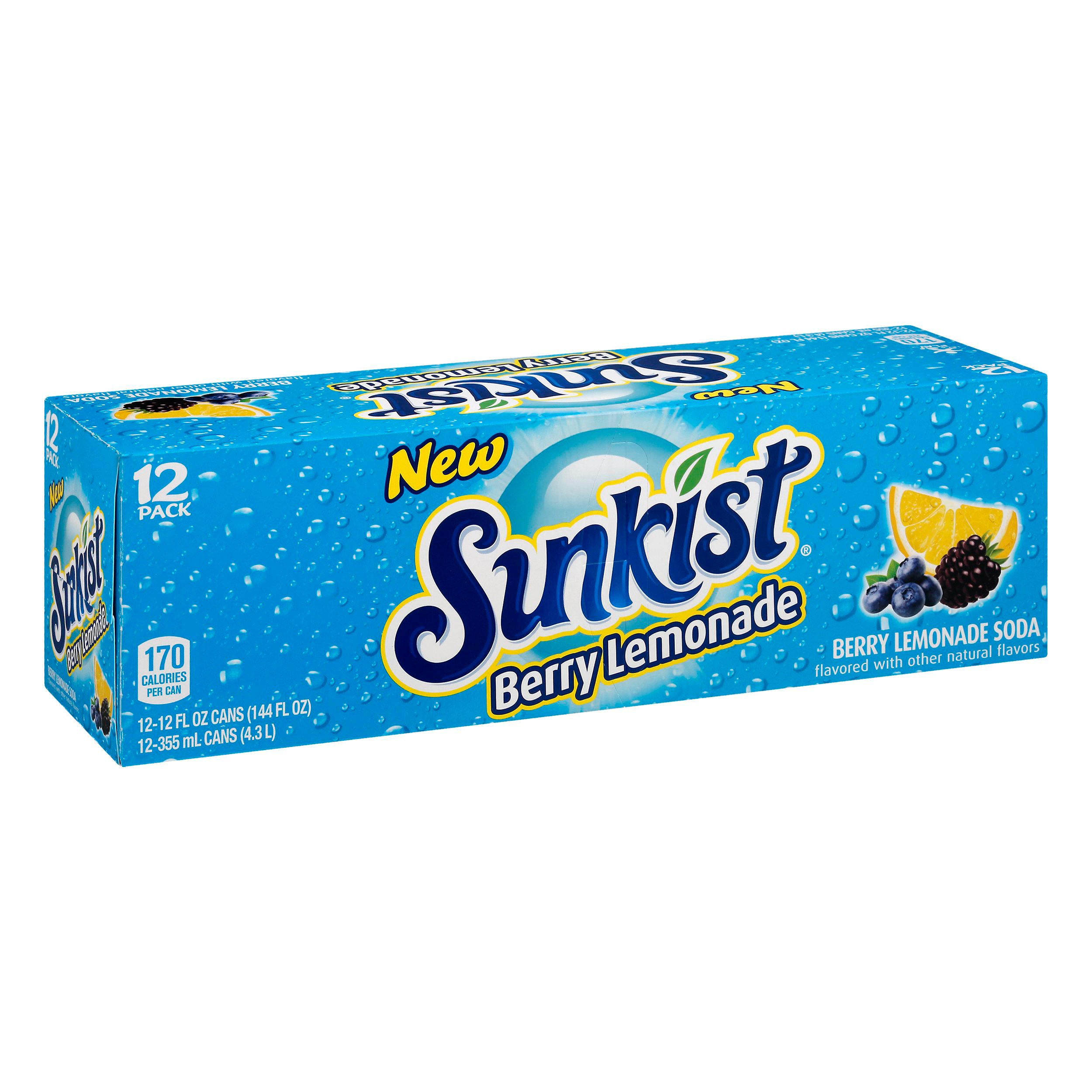 Sunkist Berry Lemonade 12 oz Cans Shop Soda at HEB