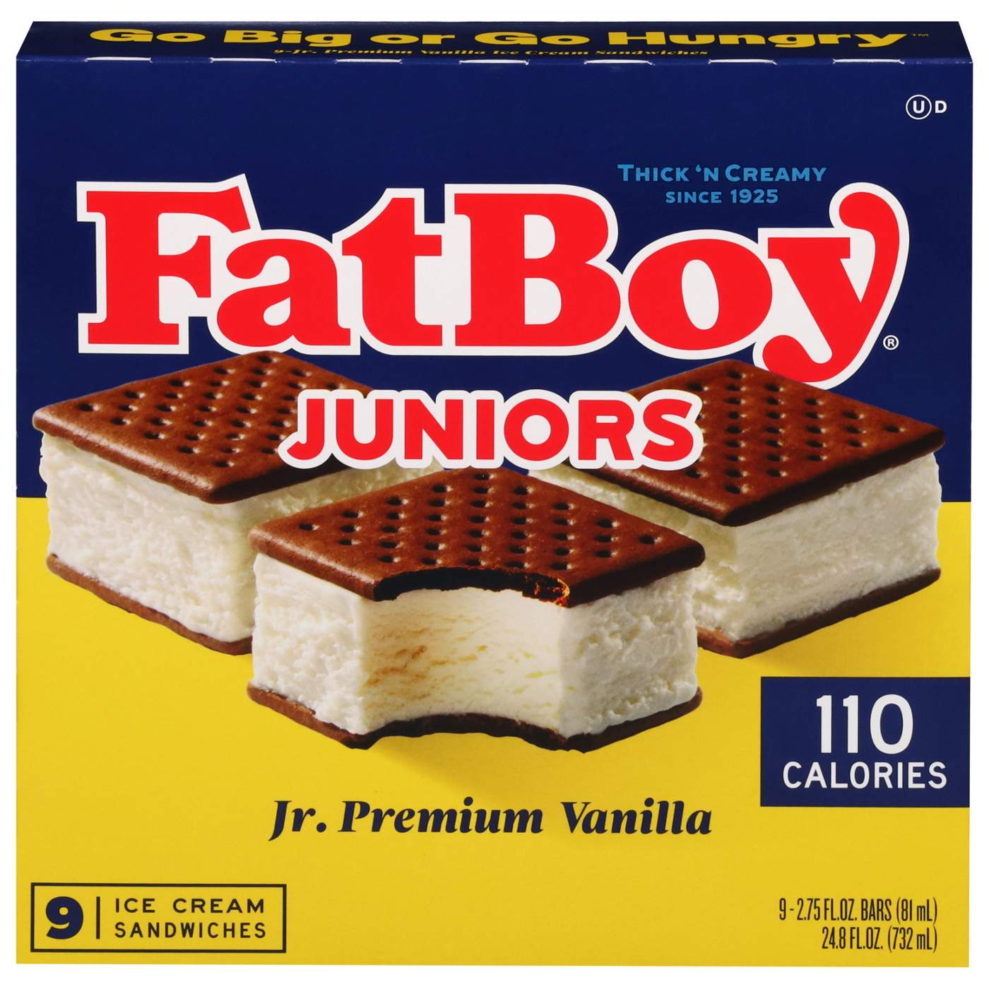FatBoy Juniors Premium Vanilla Ice Cream Sandwiches; image 1 of 4