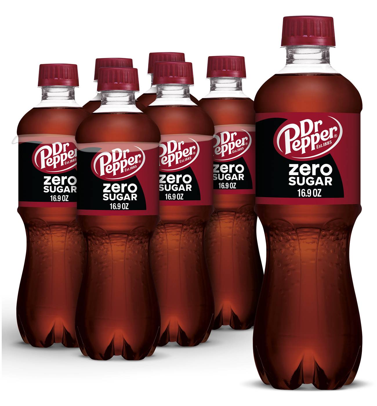 Dr Pepper Zero Sugar Soda 6 pk Bottles; image 1 of 6