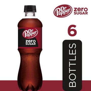 Dr Pepper Zero Sugar Soda 6 pk Bottles
